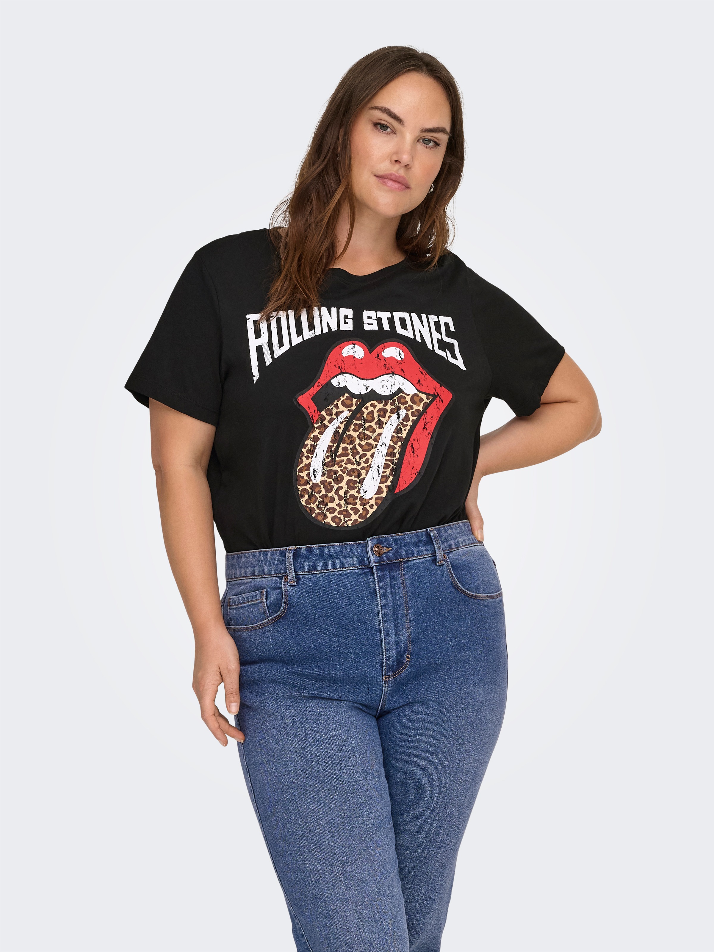 ONLY CARMAKOMA Kurzarmshirt "CARROLL LIFE SS O-NECK REG TEE LC JRS" günstig online kaufen