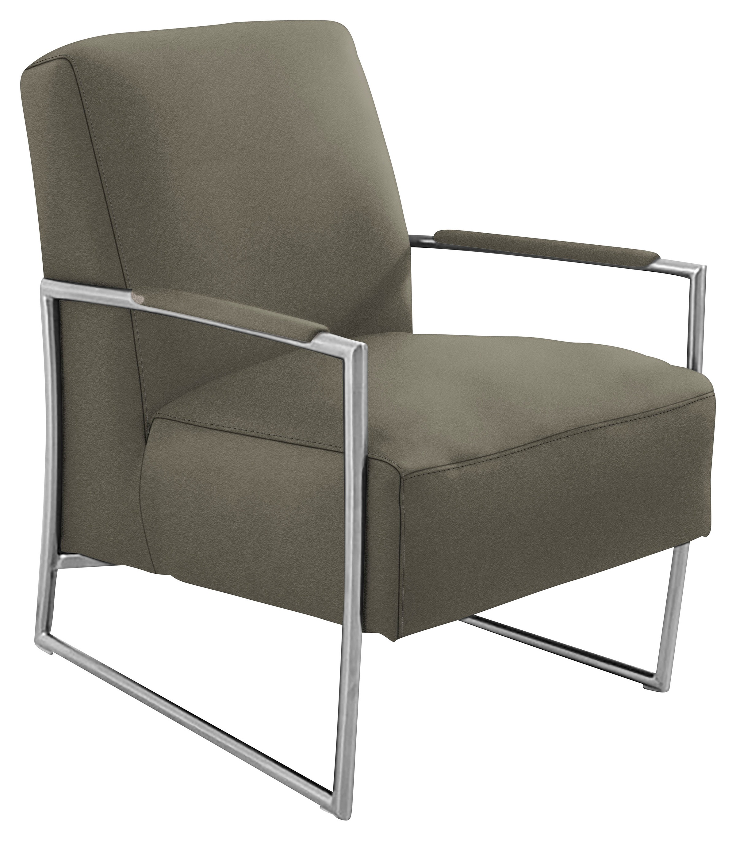 K+W Komfort & Wohnen Cocktailsessel, mit bezogenen Armlehnen, Gestell in Metall Edelstahloptik