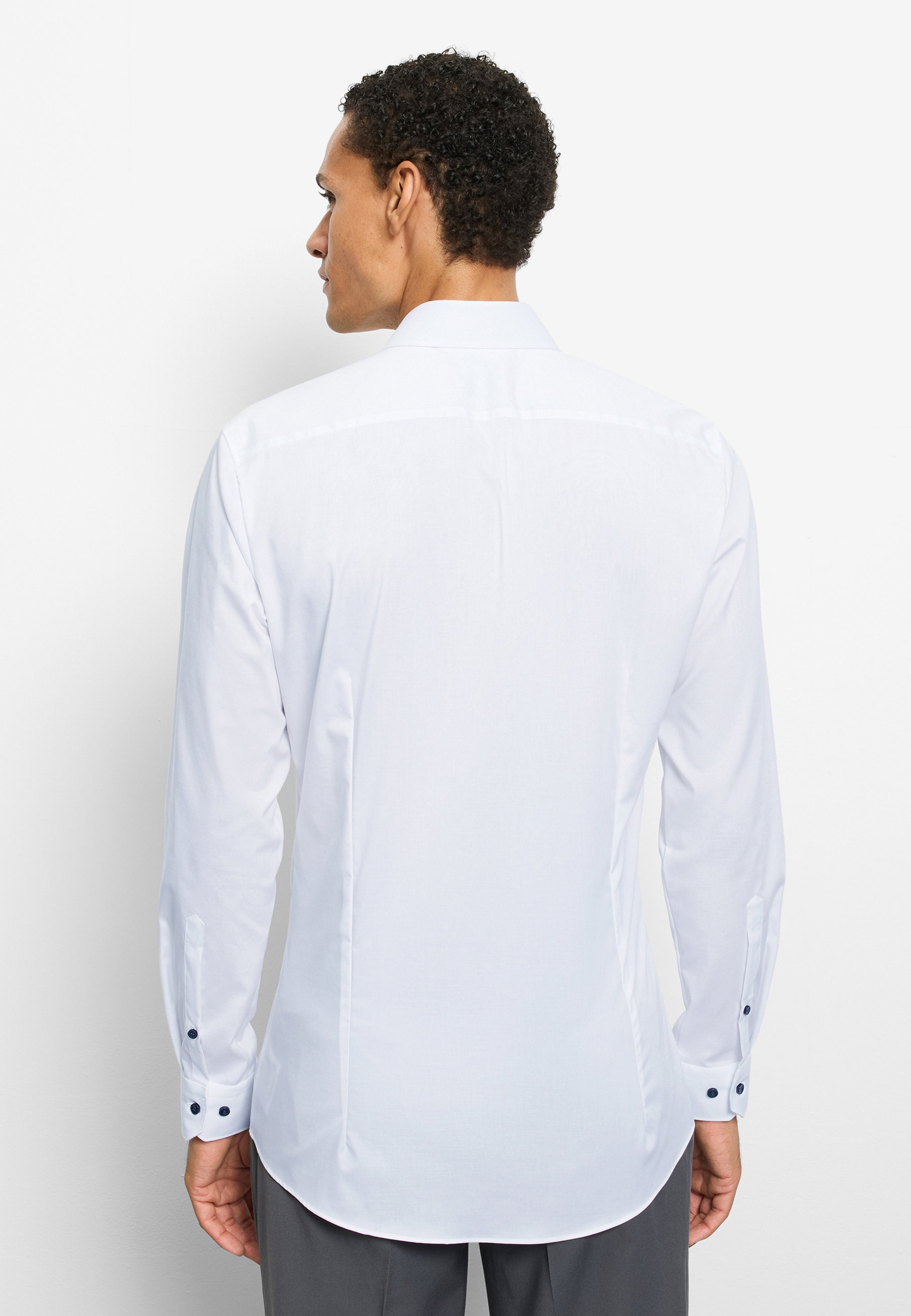 Businesshemd OLYMP "OLYMP No. Six, super slim, Royal Kent", Herren, Gr. 40, Normaler Arm, weiß, 97% Baumwolle, 3% Elastolefin, Hemden 6
