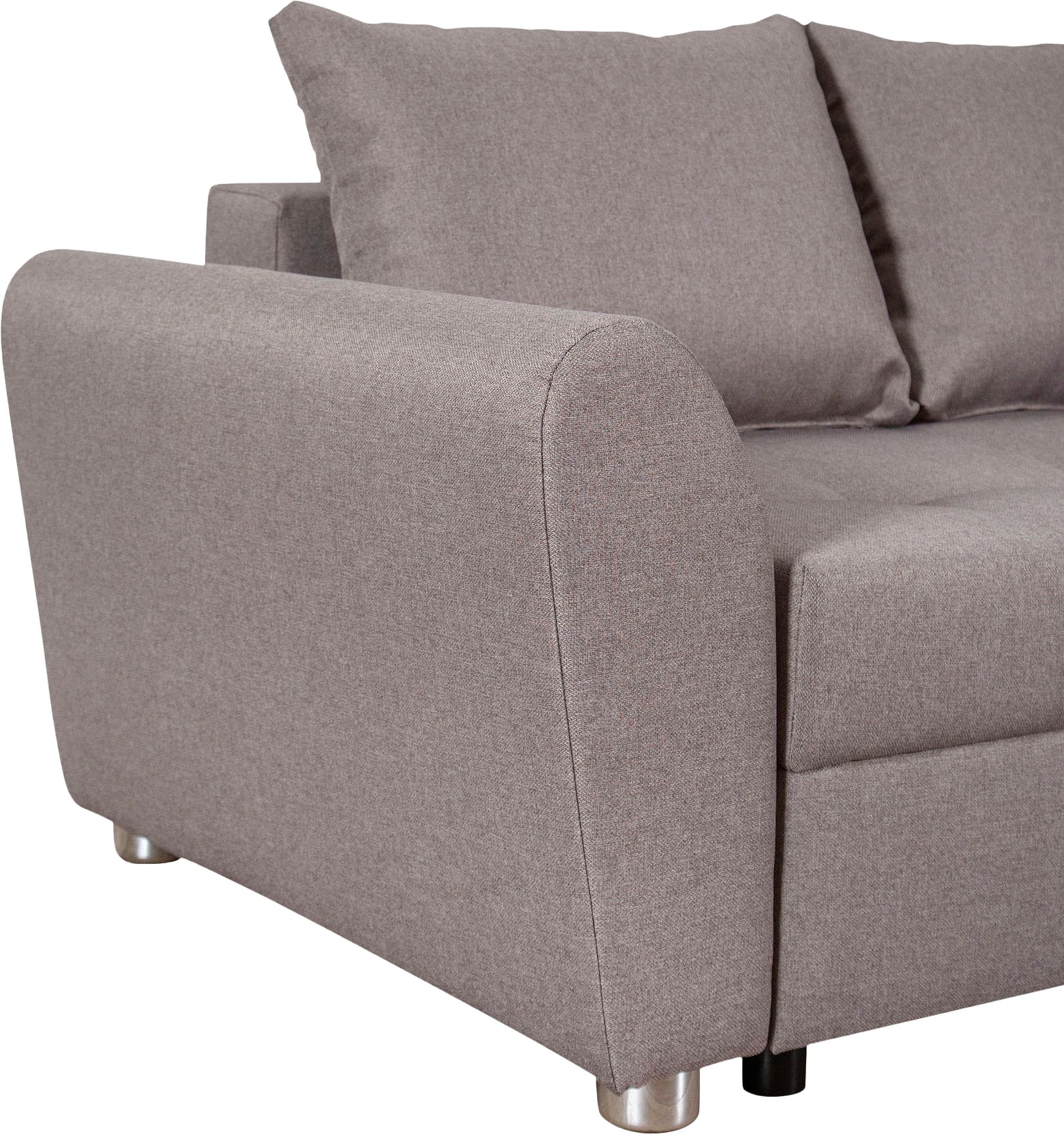 COLLECTION AB Ecksofa, Ecksofa,Bettfunktion,Bettkasten,Bonnelfederkern, Rückenkissen