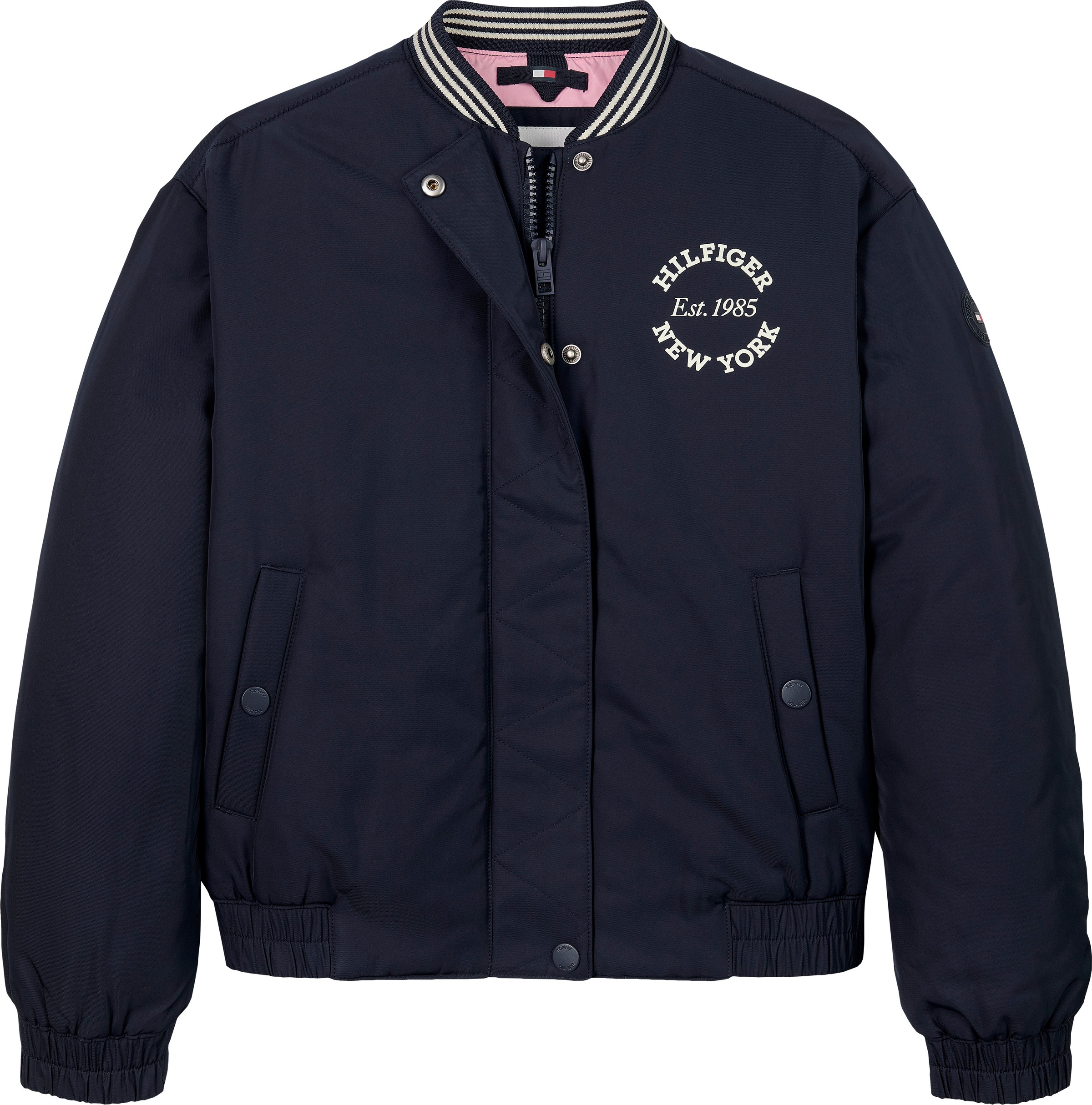 Tommy Hilfiger Bomberjacke »VARSITY SATEEN BOMBER«, mit Logo-Druck auf der Brust