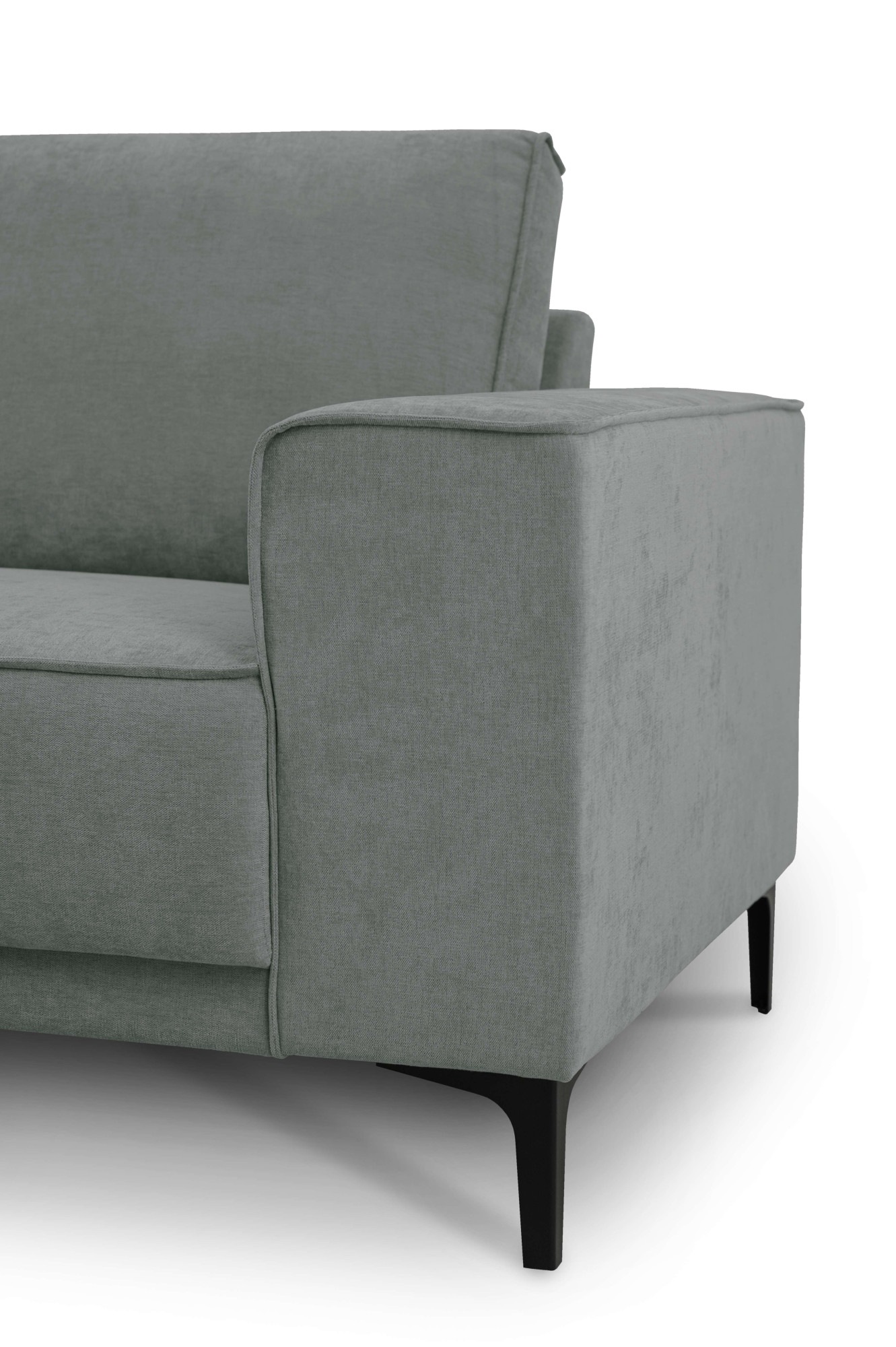 Places of Style Ecksofa »Polsterecke Oland, Struktur, Flachgewebe, Luxus-Microfaser, Boucle«, L-Form, 280 cm, Wellenunterfederung, Skandi-Design, Metallfüße