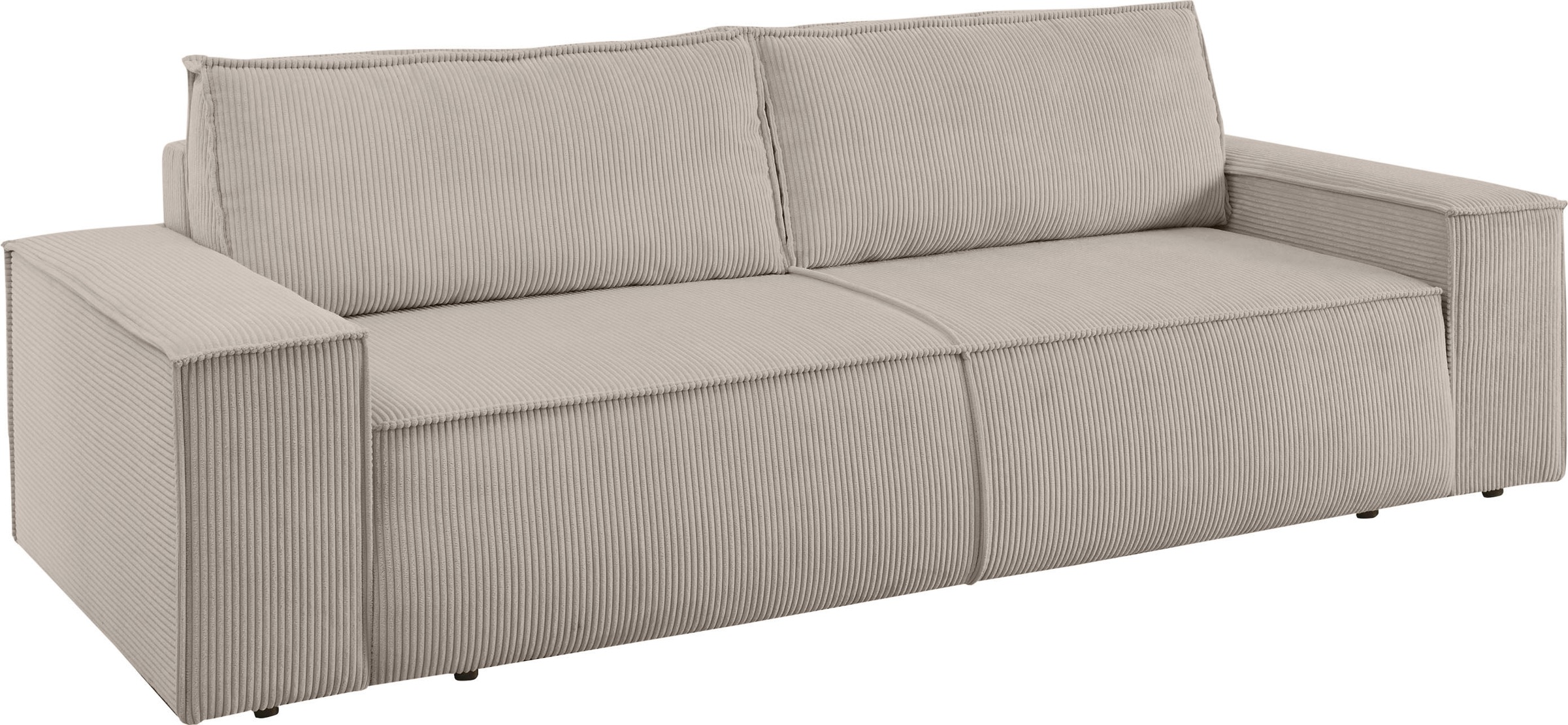 Thumbnail - Home affaire 3-Sitzer "SHERWOOD Schlafsofa (257cm) Cord, Samtvelours, Vintage-Lederoptik" Schlaffunktion mit Bettkasten ...