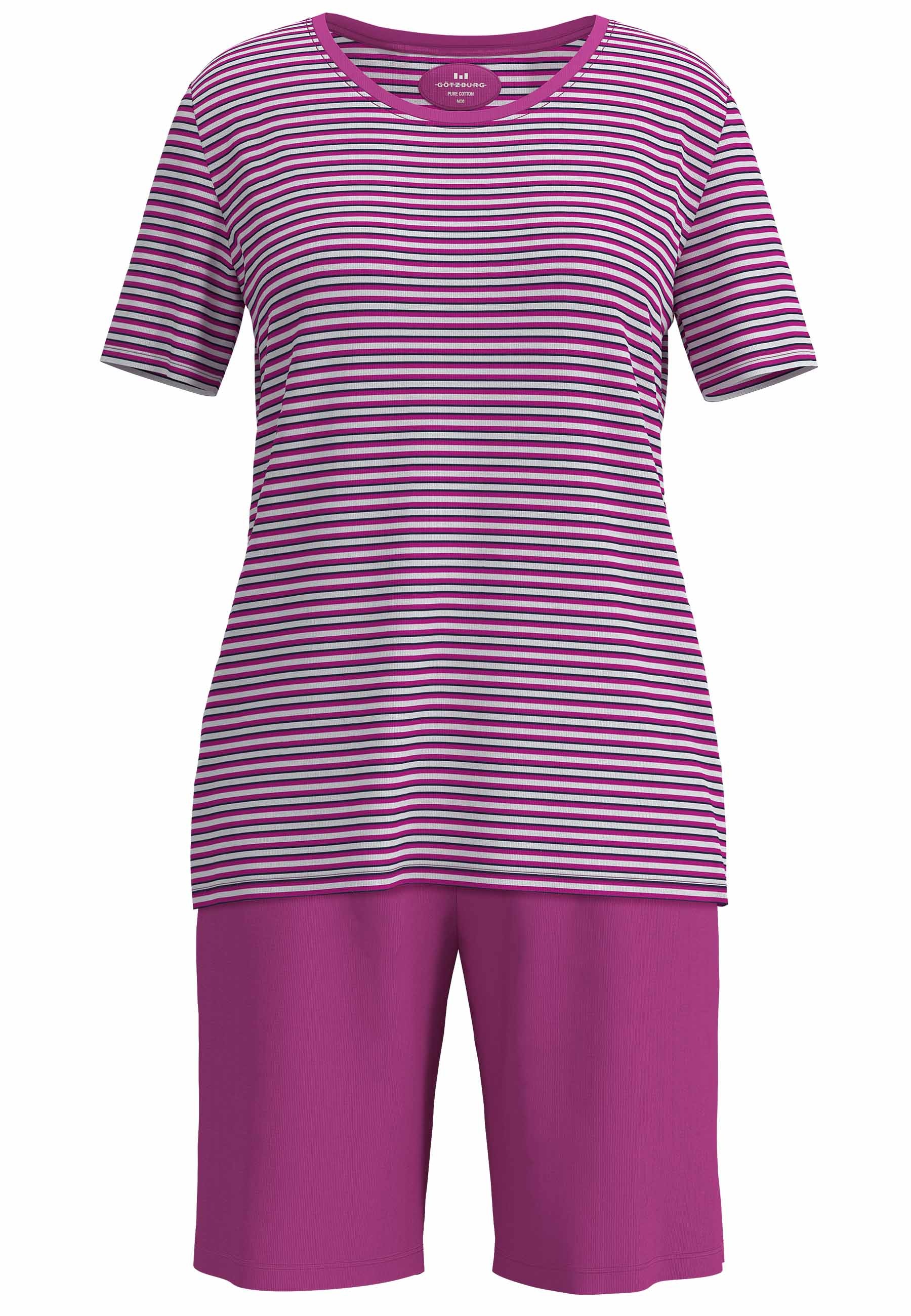 GÖTZBURG Shorty atmungsaktiv, gestreift, Kurzarm, Rundhalsausschnitt, Baumw günstig online kaufen