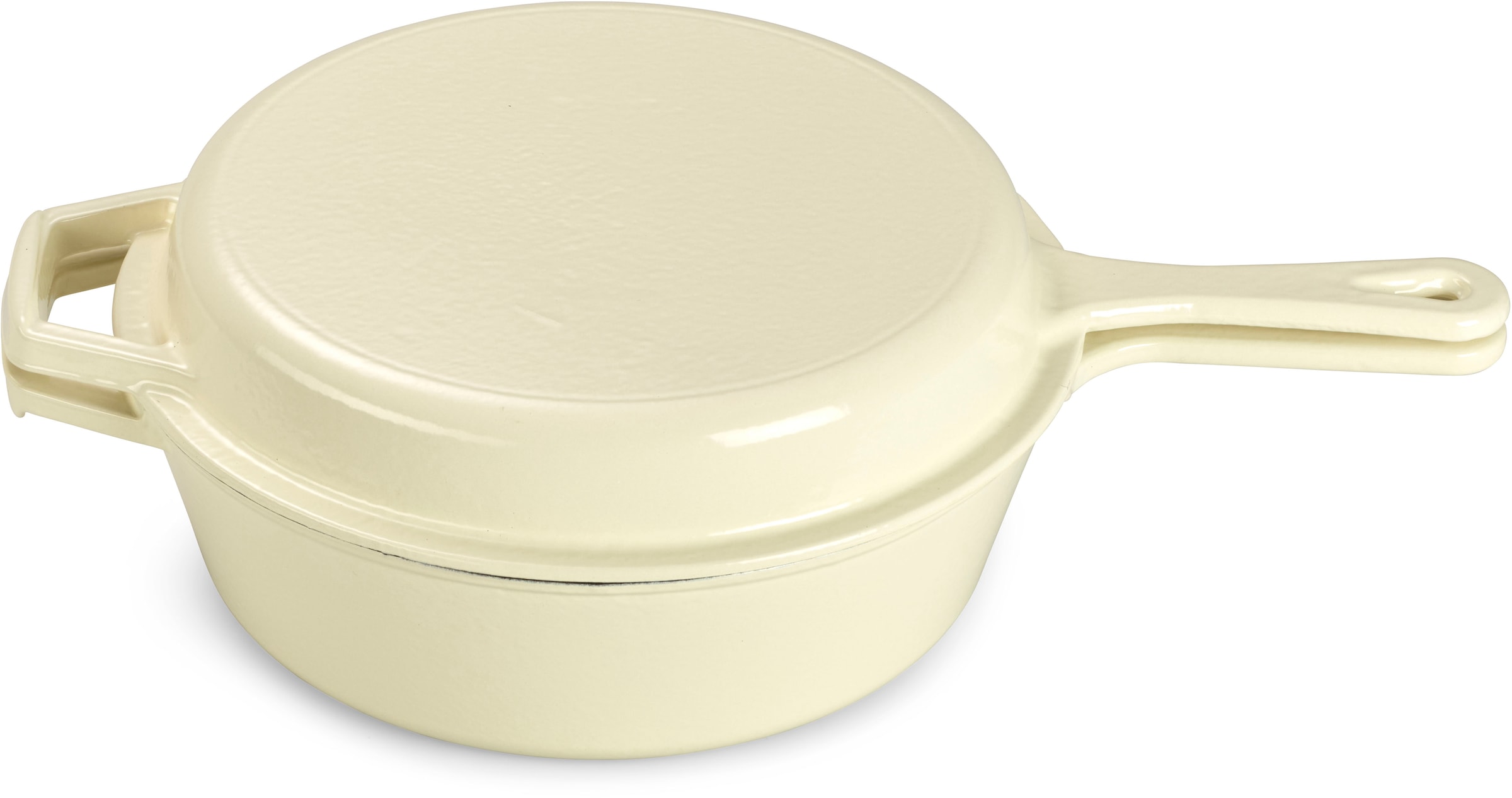 ECHTWERK Schmortopf »2 in 1 Set - Topf & Pfanne aus Gusseisen«, Gusseisen, (Set, 2 tlg.), Mit allen Herdarten kompatibel, ergonomische Griffe