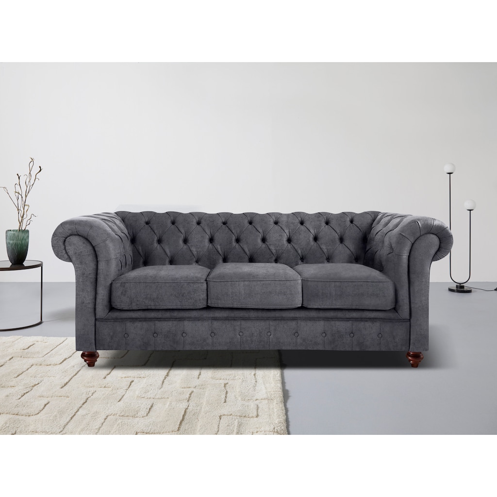 Home affaire Chesterfield-Sofa »Chesterfield 3-Sitzer B/T/H: 198/89/74 cm«