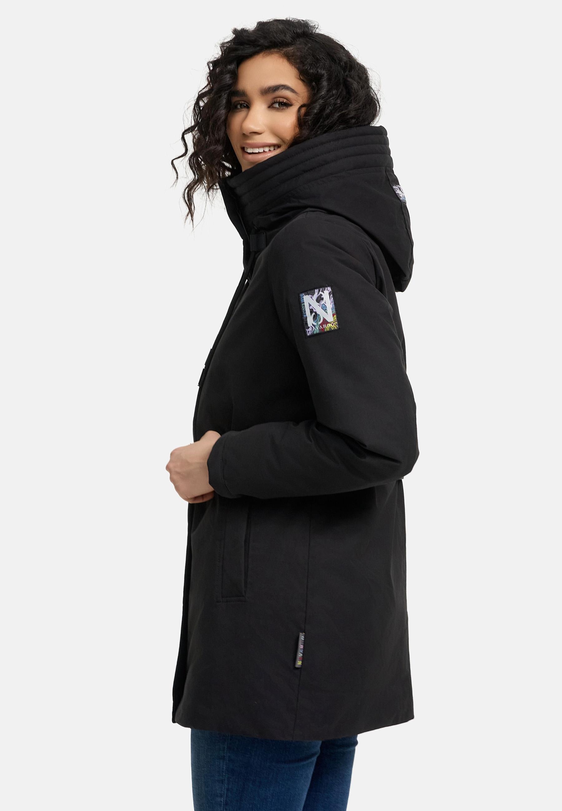 Navahoo Winterjacke »Eishauch 14«, mit Kapuze, Damen Winterparka mit Taillengürtel und Fleece-Kragen