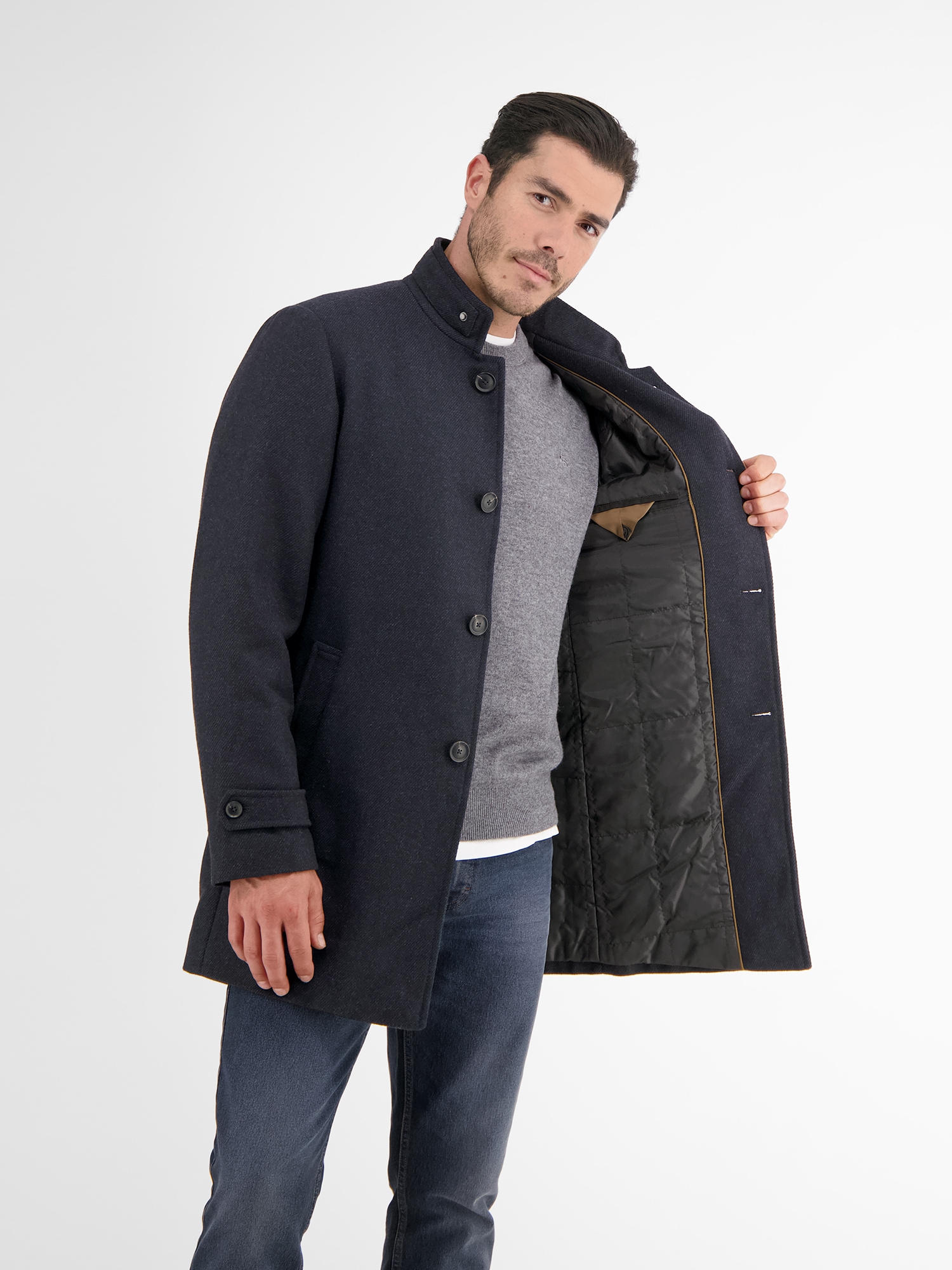 LERROS Langjacke »LERROS Mantel in elegant-sportivem Design«, ohne Kapuze, Keine Angabe
