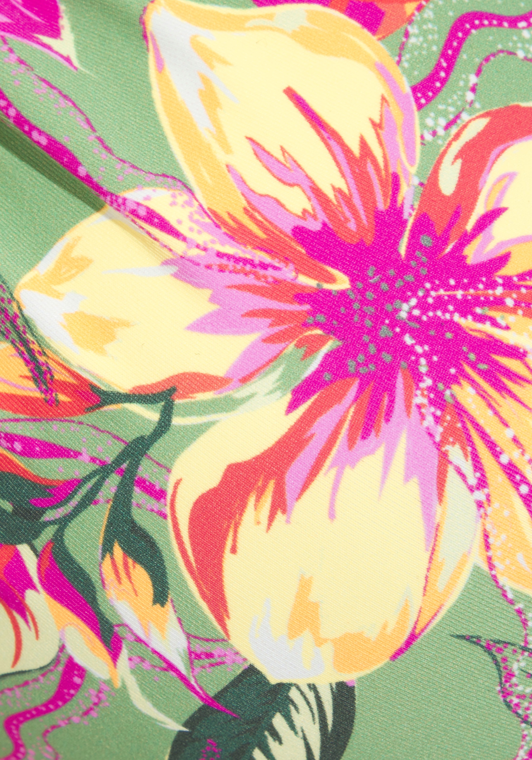 Bügel-Bikini-Top LASCANA "Malia", Damen, Gr. 38, Cup B, salbei, pink bedruckt, Microfaser, Microfaser, Polyamid, bedruckt, geblümt, Bikini-Oberteile, mit tropischem Print 3