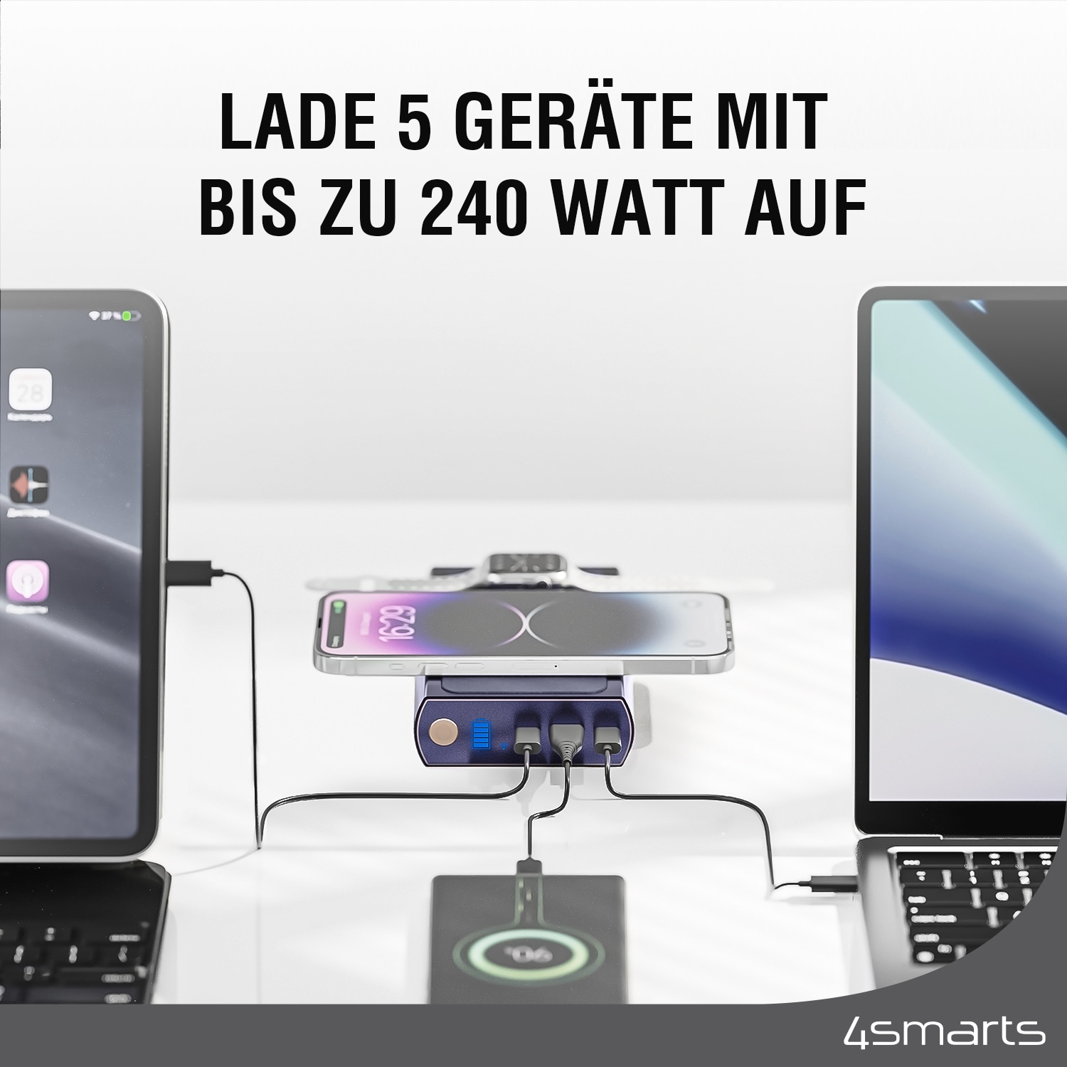 4smarts Powerbank »Powerbank Graphene Pro UltiMag 24000mAh 240W«, 4smarts Powerbank Graphene Pro UltiMag 24000mAh 240W,kobalt, 5000 mAh