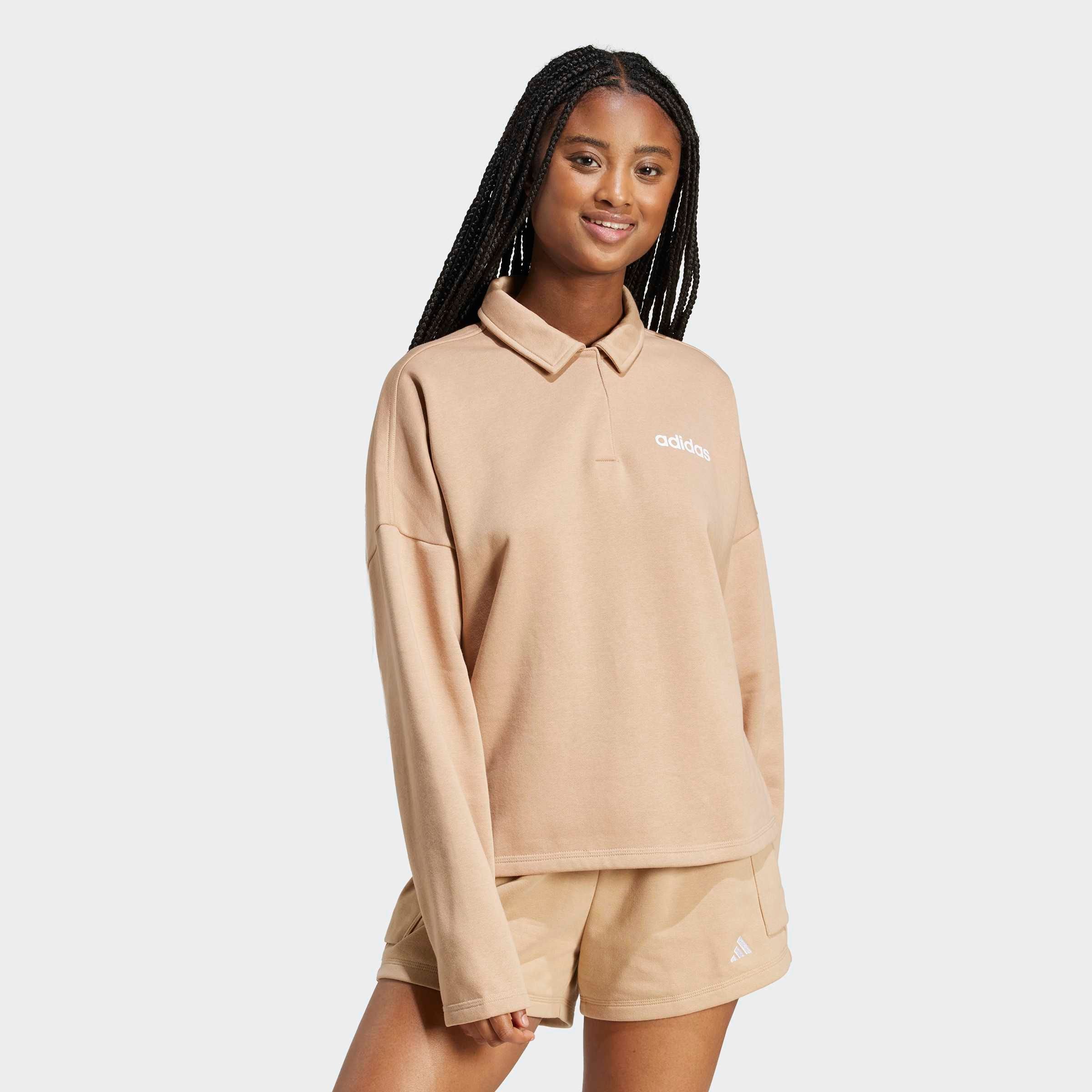 adidas Sportswear Sweatshirt "ESSENTIALS LINEAR FLEECE MIT POLOKRAGEN", mit günstig online kaufen