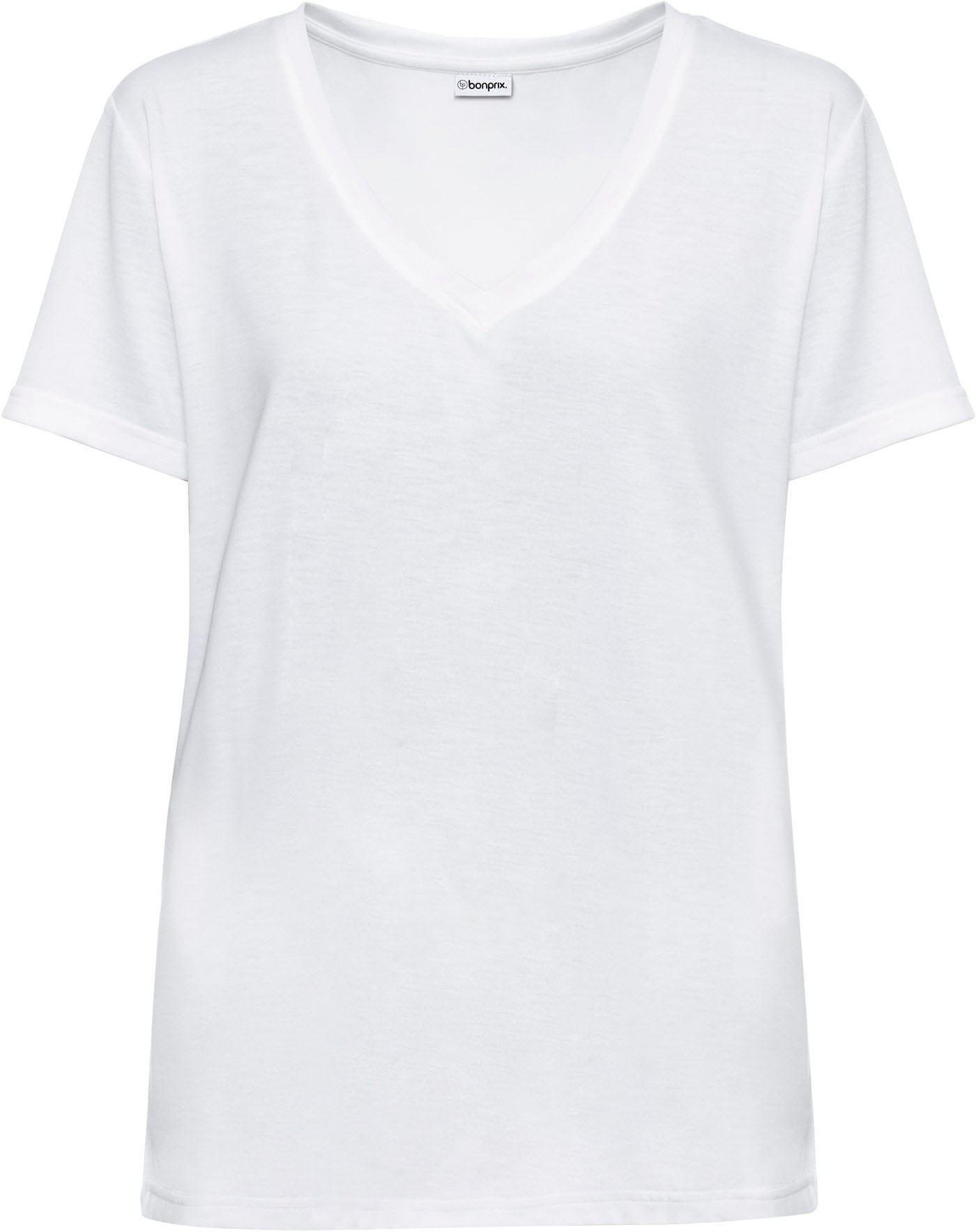 bonprix T-Shirt lockere Passform, Kurzarm-Design, V-Ausschnitt