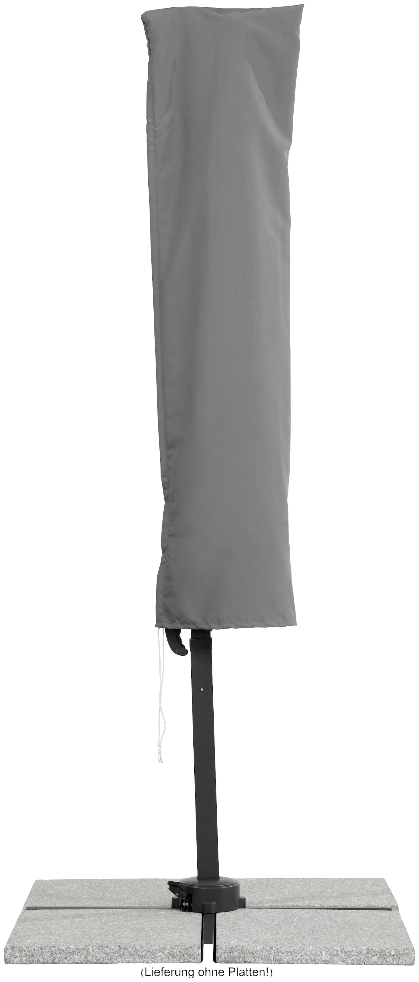 Ampelschirm SCHNEIDER SCHIRME "Rhodos Junior", rot, Obermaterial: 100% Polyester, Standschirme, ØxH: 300x244 cm, Alu/Polyester, inkl. Plattenständer/Schutzhülle 3