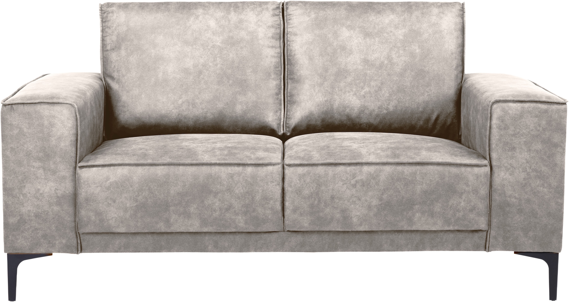 OTTO home 2-Sitzer »OLAND Luxus-Microfaser, Sofa, B: 164 cm, Skandi-Design« 164 cm, Wellenunterfederung, Skandi-Design, Metallfüße