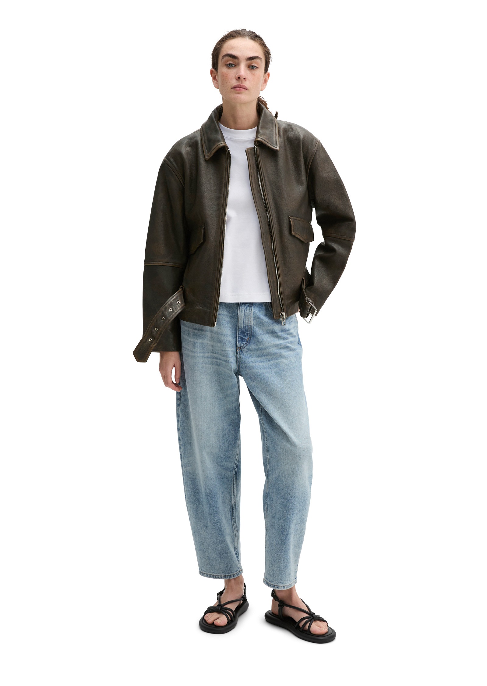 Marc O'Polo Lederjacke »aus softem Lammleder in Vintage-Optik« ohne Kapuze