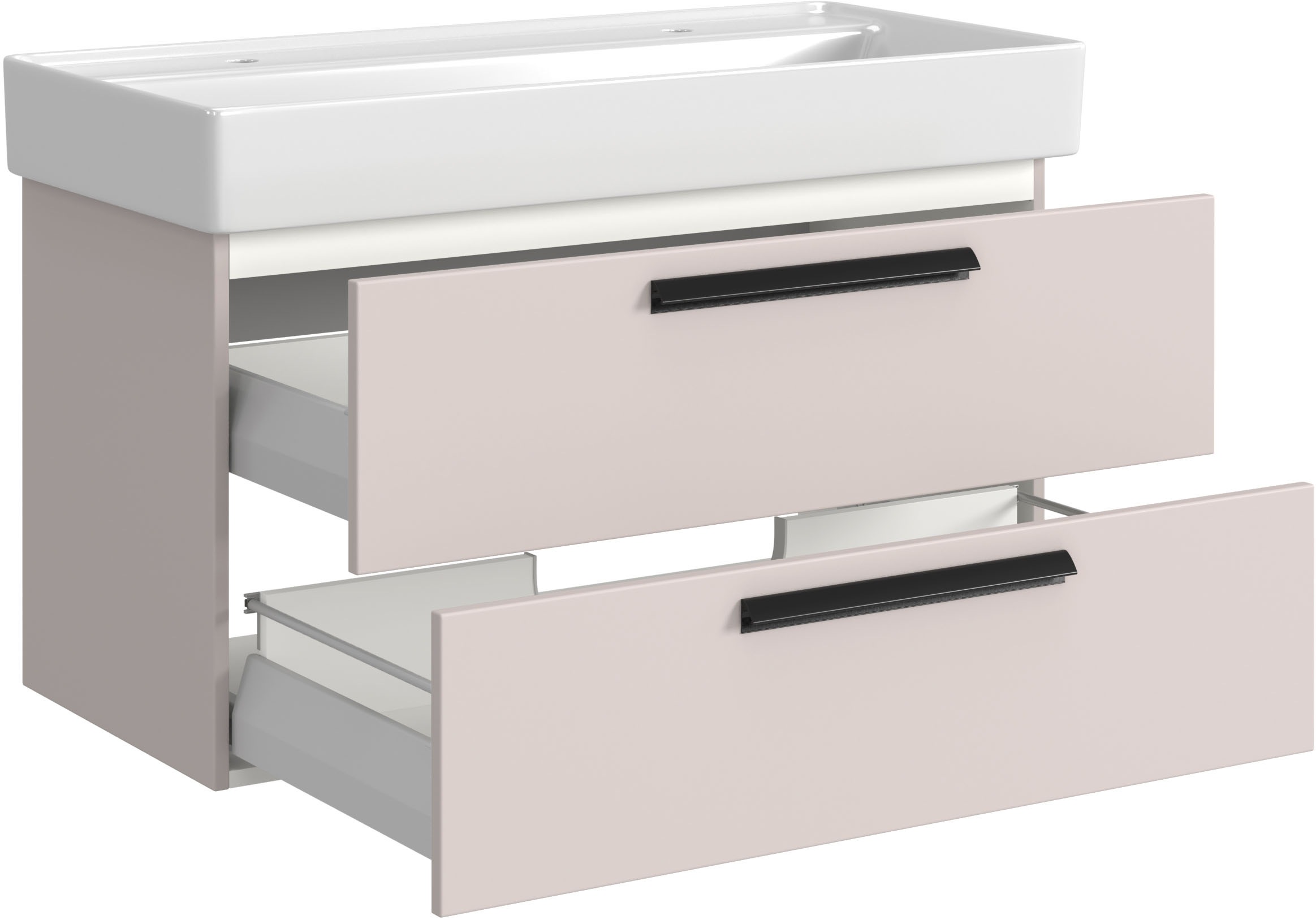 welltime Badmöbel-Set »SALVADA, 3tlg-Set, gedämpfte Scharniere, Softclose, Keramikbecken« Maße (B/T/H): 140/47,5/200 cm, 