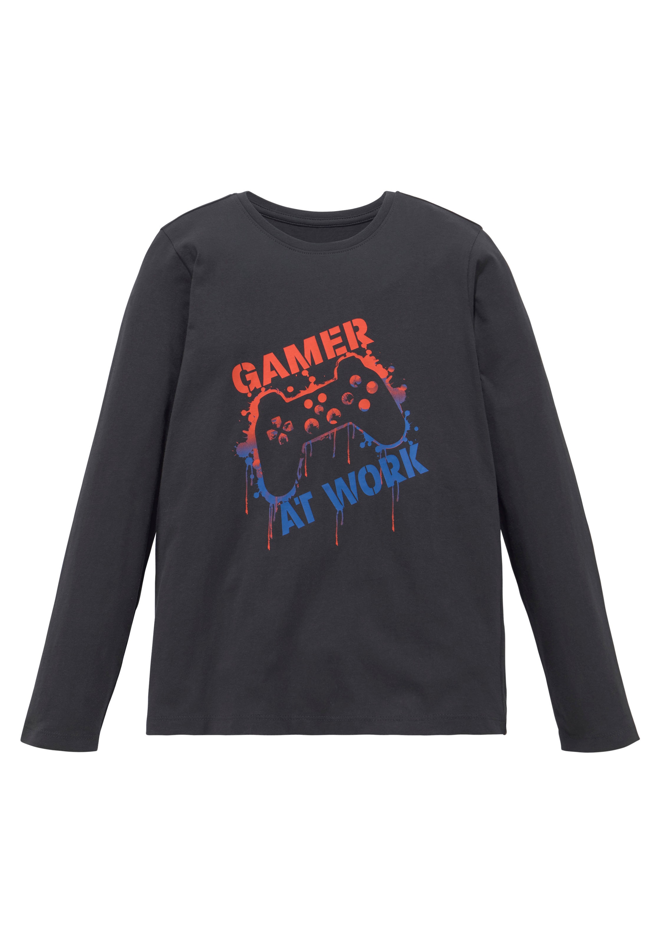 KIDSWORLD Langarmshirt »GAMER AT WORK«, mit coolem Spruch bestellen | BAUR | Kapuzenshirts