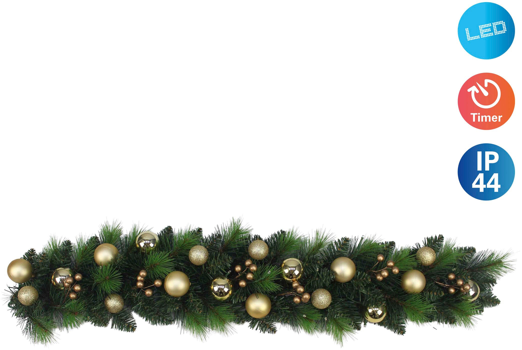 BAUR und inkl. Kugeln LED näve cm, | Timer Beeren, 100 Länge Dekoobjekt ca. Weihnachtsdeko«, mit bestellen Weihnachtsranke »Noel,