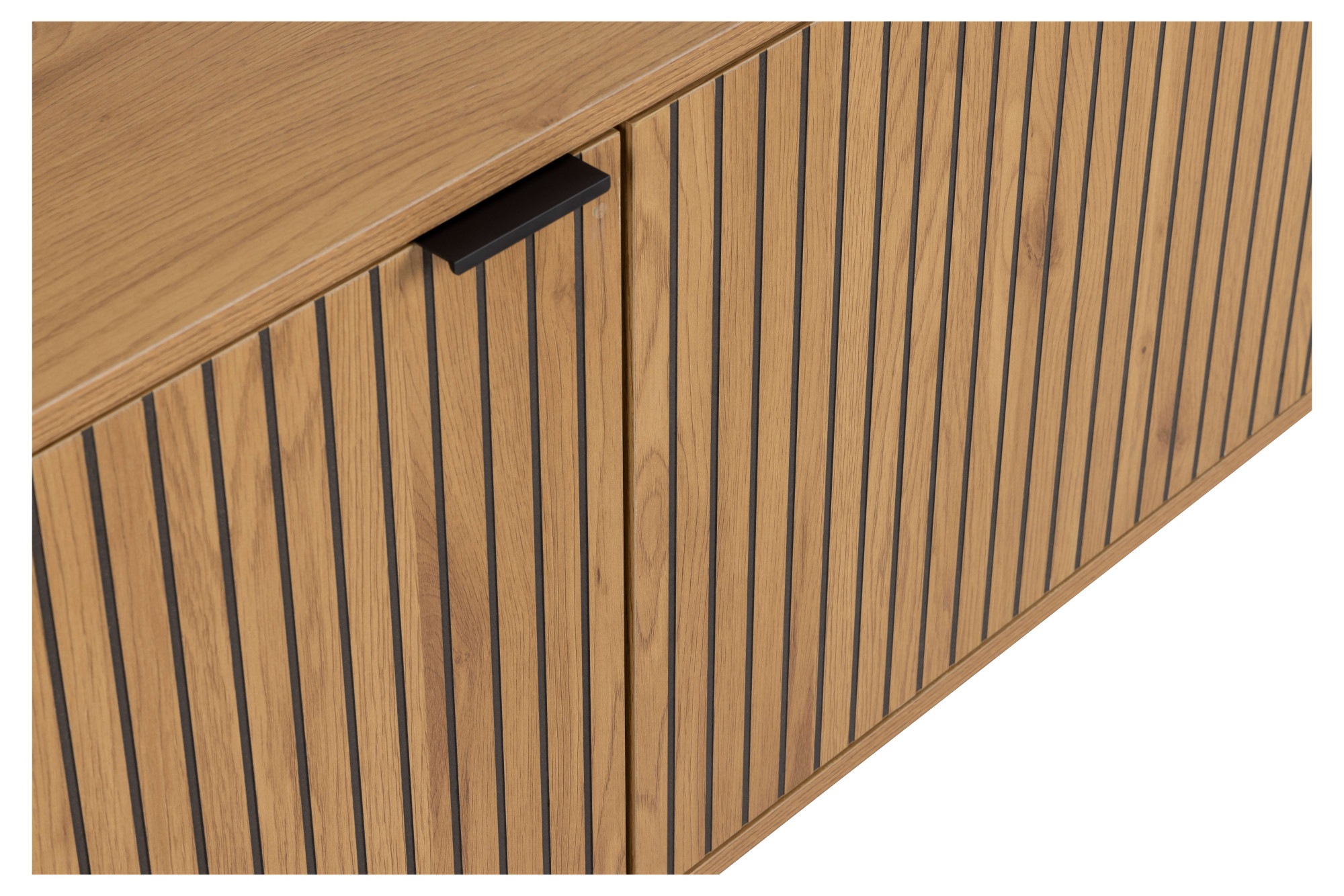 ACTONA GROUP Sideboard »Jaipur Anrichte, Kommode,«, Eiche-Optik, 2 Türen, 2 Einlegeböden, Lamellenfront