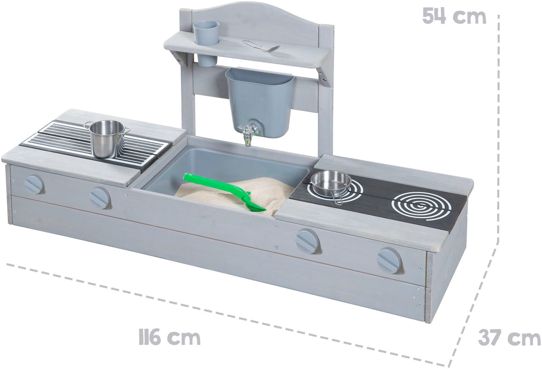 roba® Sandkasten »2 in 1, Balkonsandkasten mit Matschküche«, FSC® - schützt Wald
