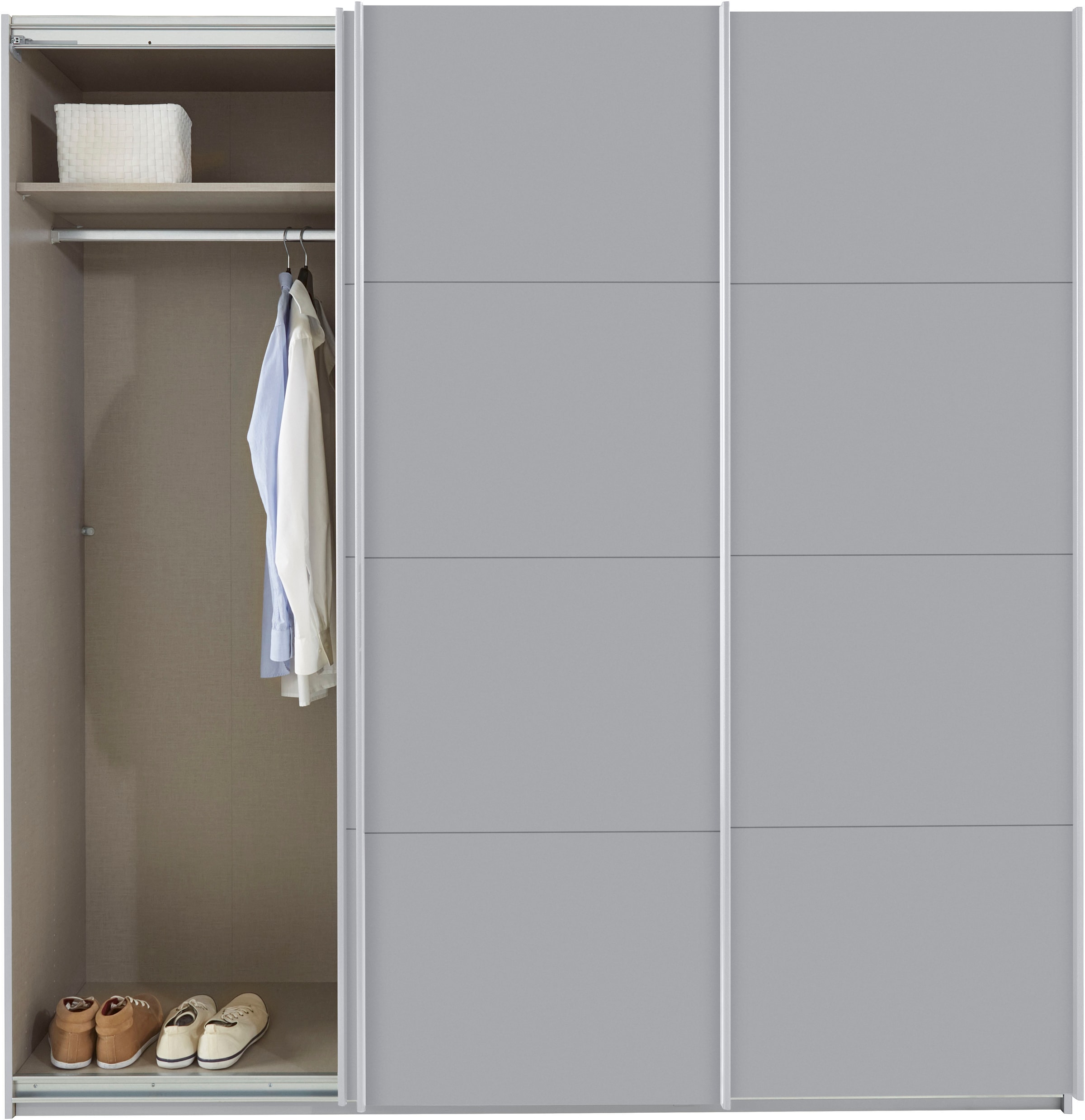 rauch Schwebetürenschrank »Kleiderschrank Schrank Garderobe TOPSELLER OTELI inkl. Inneneinteilung«, (Breiten 203/271/315/360 cm Höhen 210/229 cm), mit 3 Innenschubladen sowie zusätzlichen Einlegeböden MADE IN GERMANY