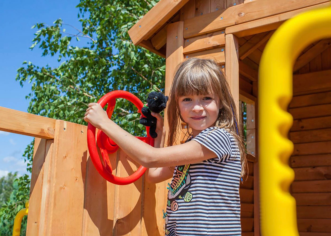 FUNGOO Spielturm »My SIDE Step On«, mit Schaukel & Rutsche, Kletterwand, Spielhau