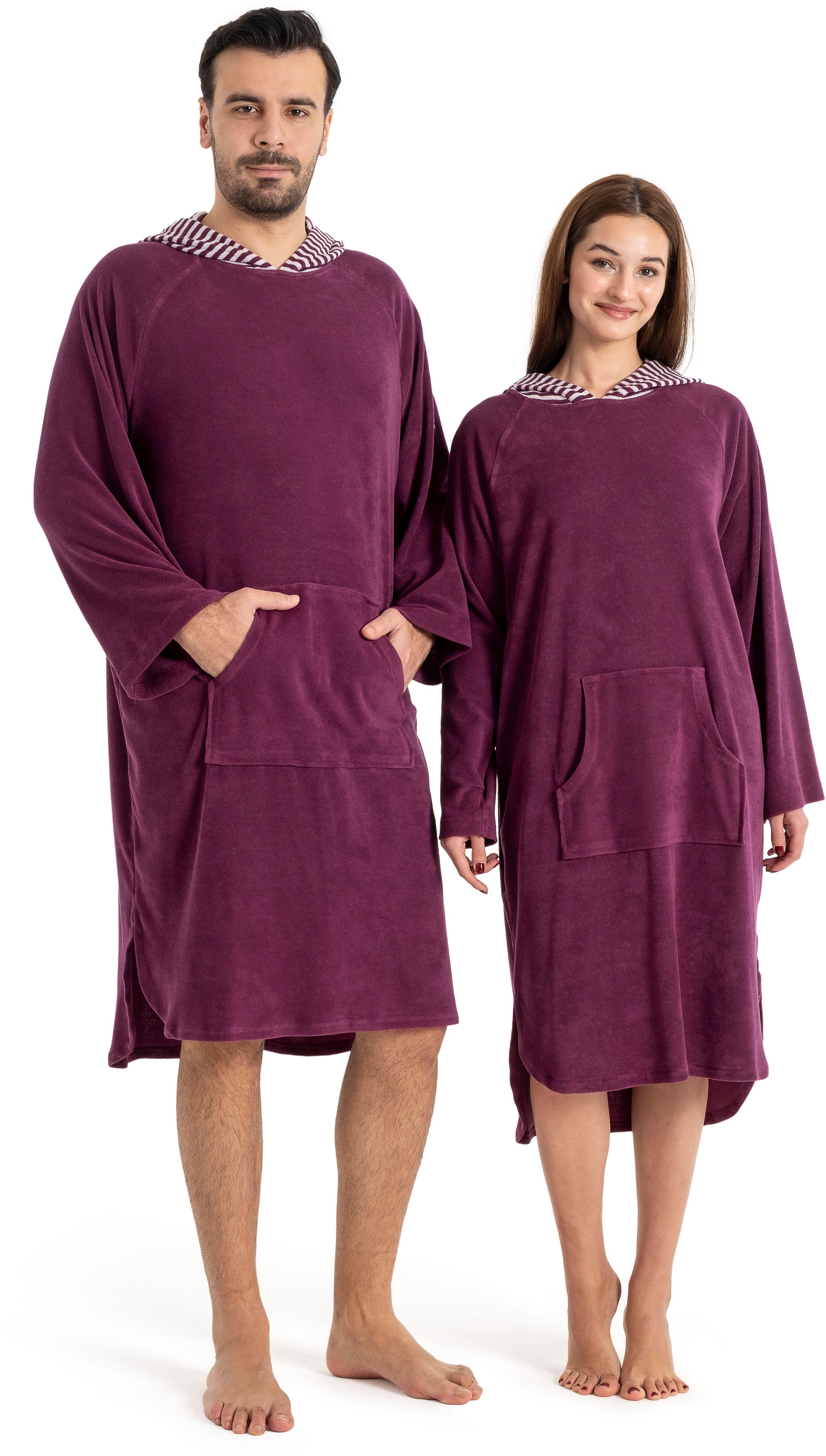 KangaROOS Badeponcho "Dalia Surfponcho, ideal für Sauna, Spa & im Urlaub" 1 Stk. weich, Uni-Farben mit Streifen, leicht, Unisex, für Damen und Herren