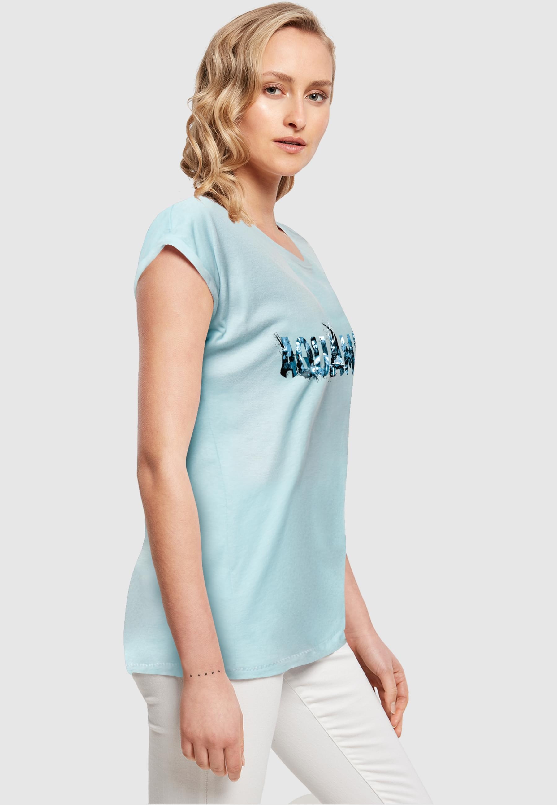 ABSOLUTE CULT T-Shirt »ABSOLUTE CULT Damen Ladies Aquaman - Text Logo T-Shirt«, (1 tlg.)