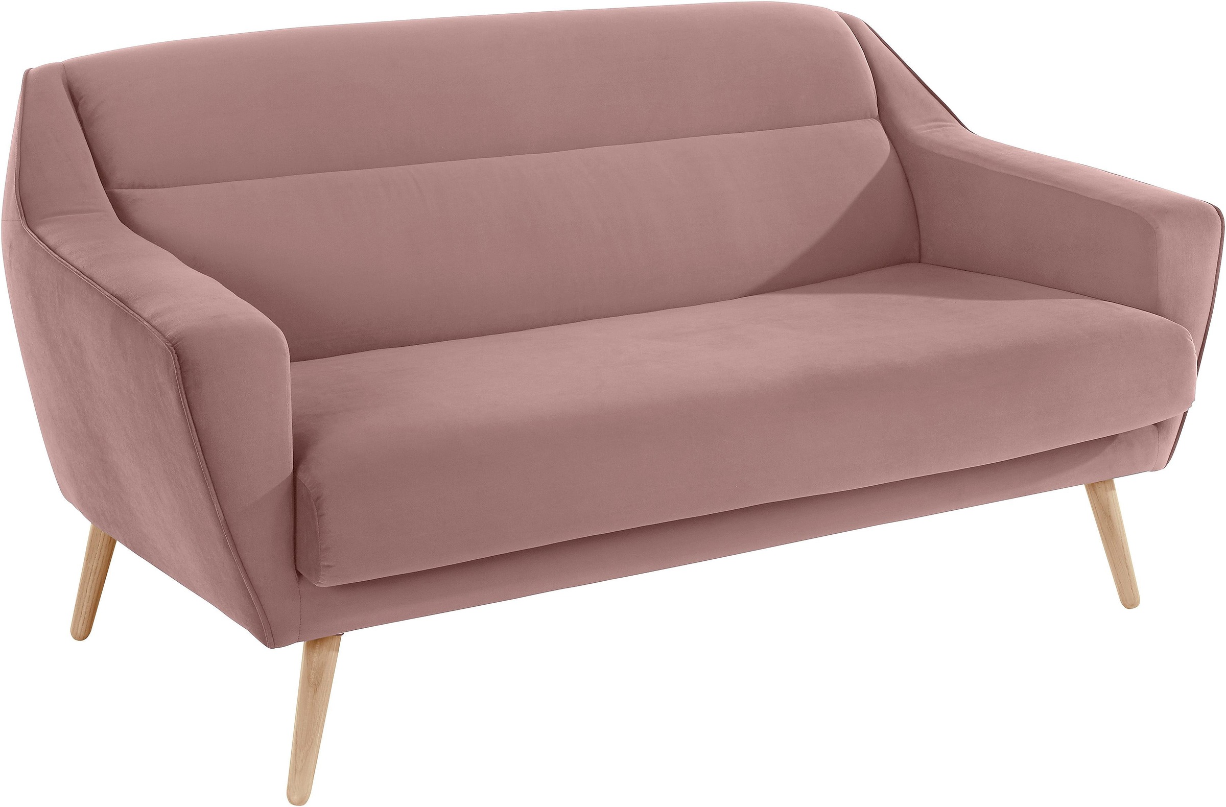 OTTO home 3-Sitzer "Bille" mit Naht im Rückenkissen und Eiche-Beinen, Desig günstig online kaufen