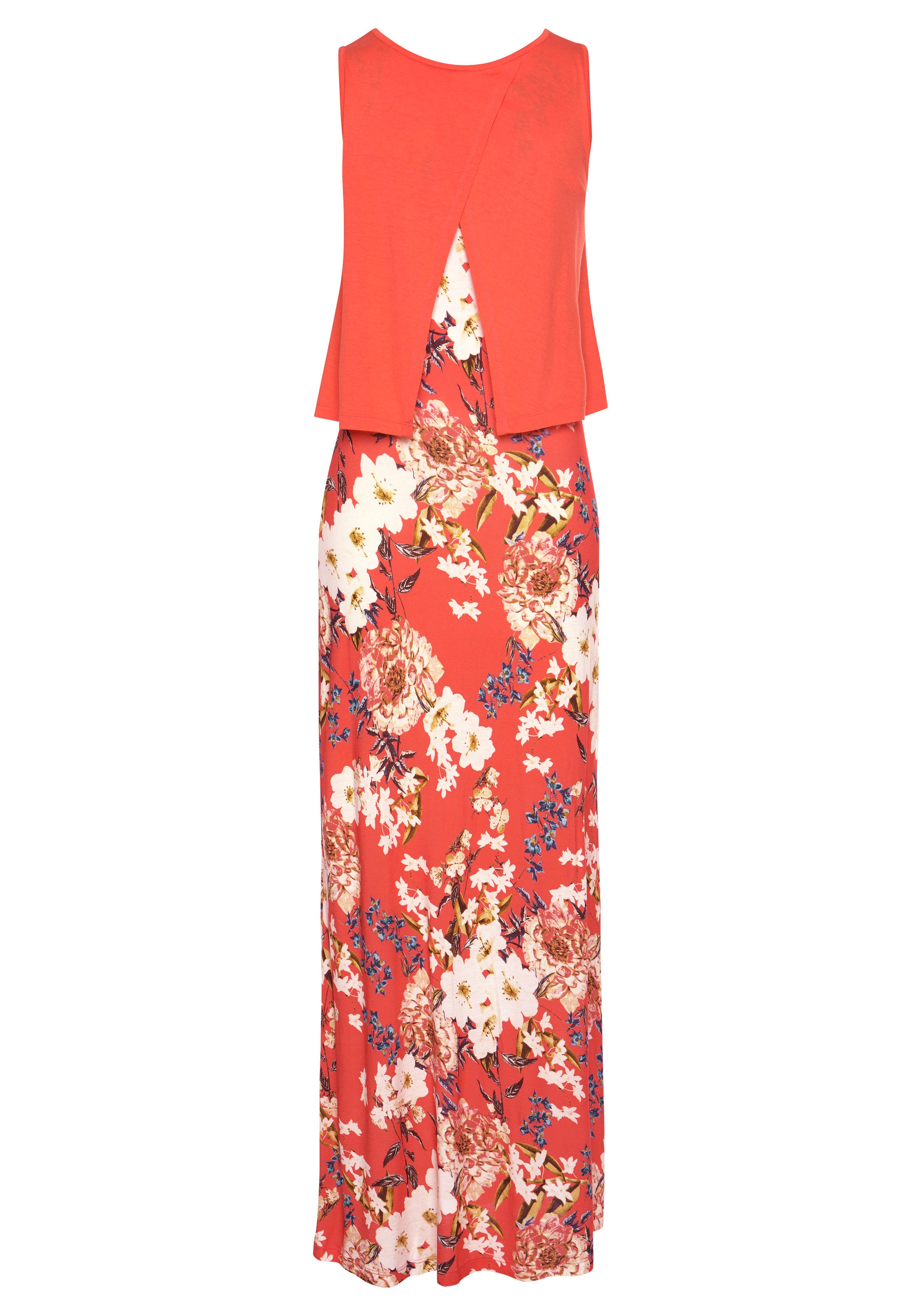 s.Oliver Maxi Dress Coral Printed Size 46 3