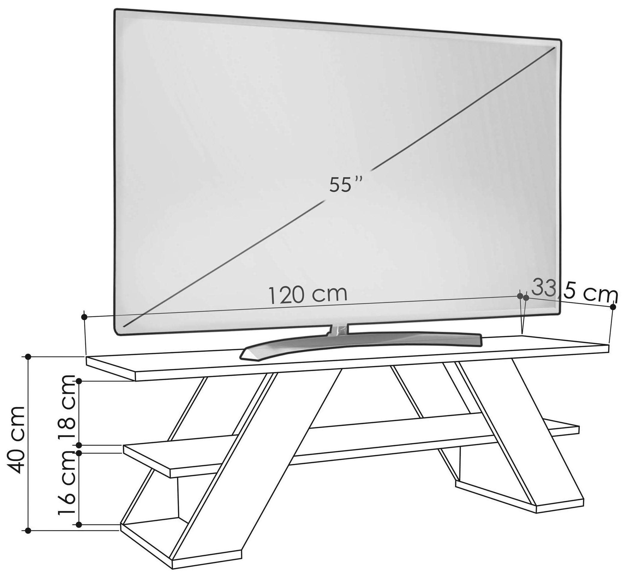Decortie TV-Schrank »Farfalla TV Schrank«, (Packung), Einfache Montage,Platzsparend