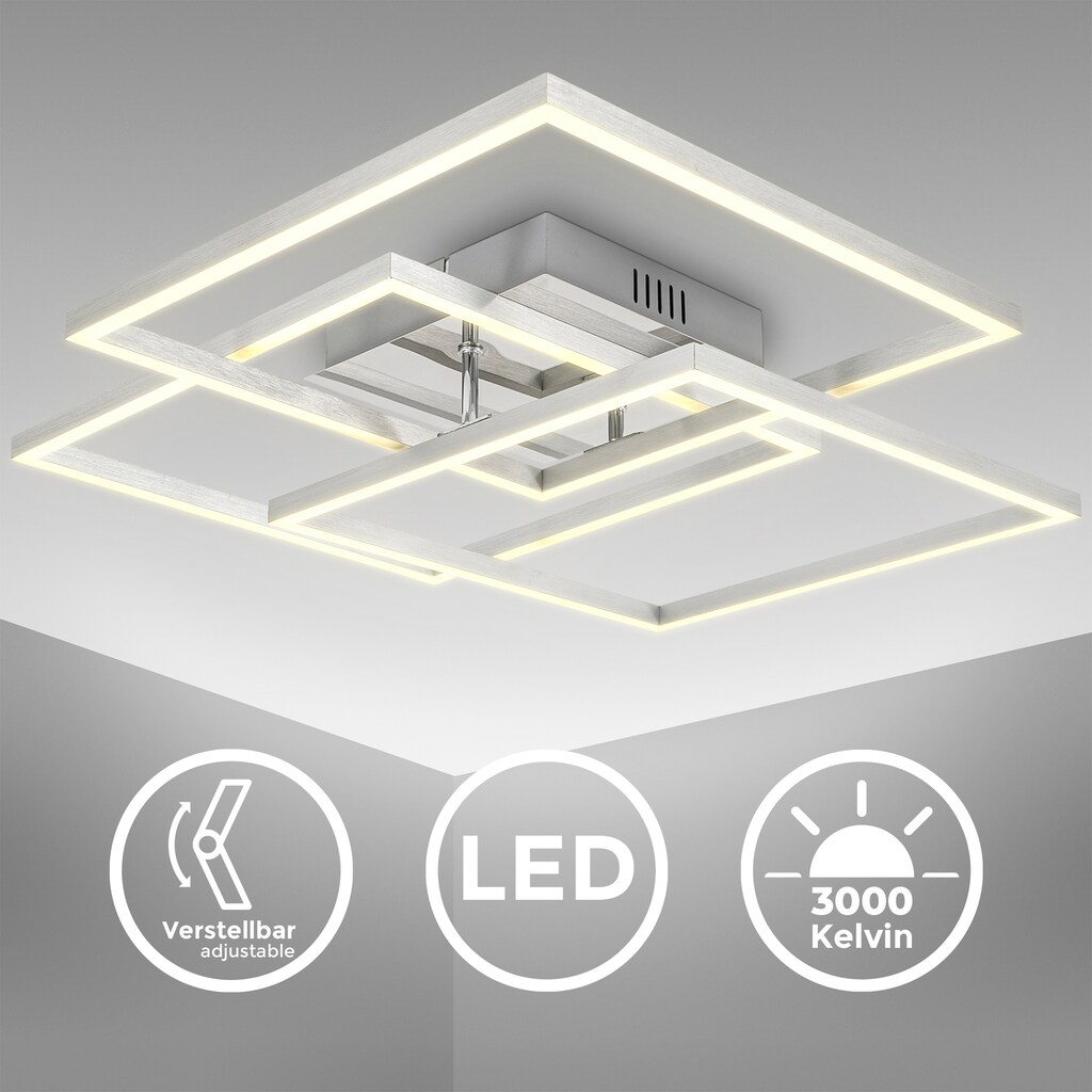 B.K.Licht LED Deckenleuchte in gebürsteter Alu-Optik, LED-Platine 40 Watt, 4.000lm, 3.000K