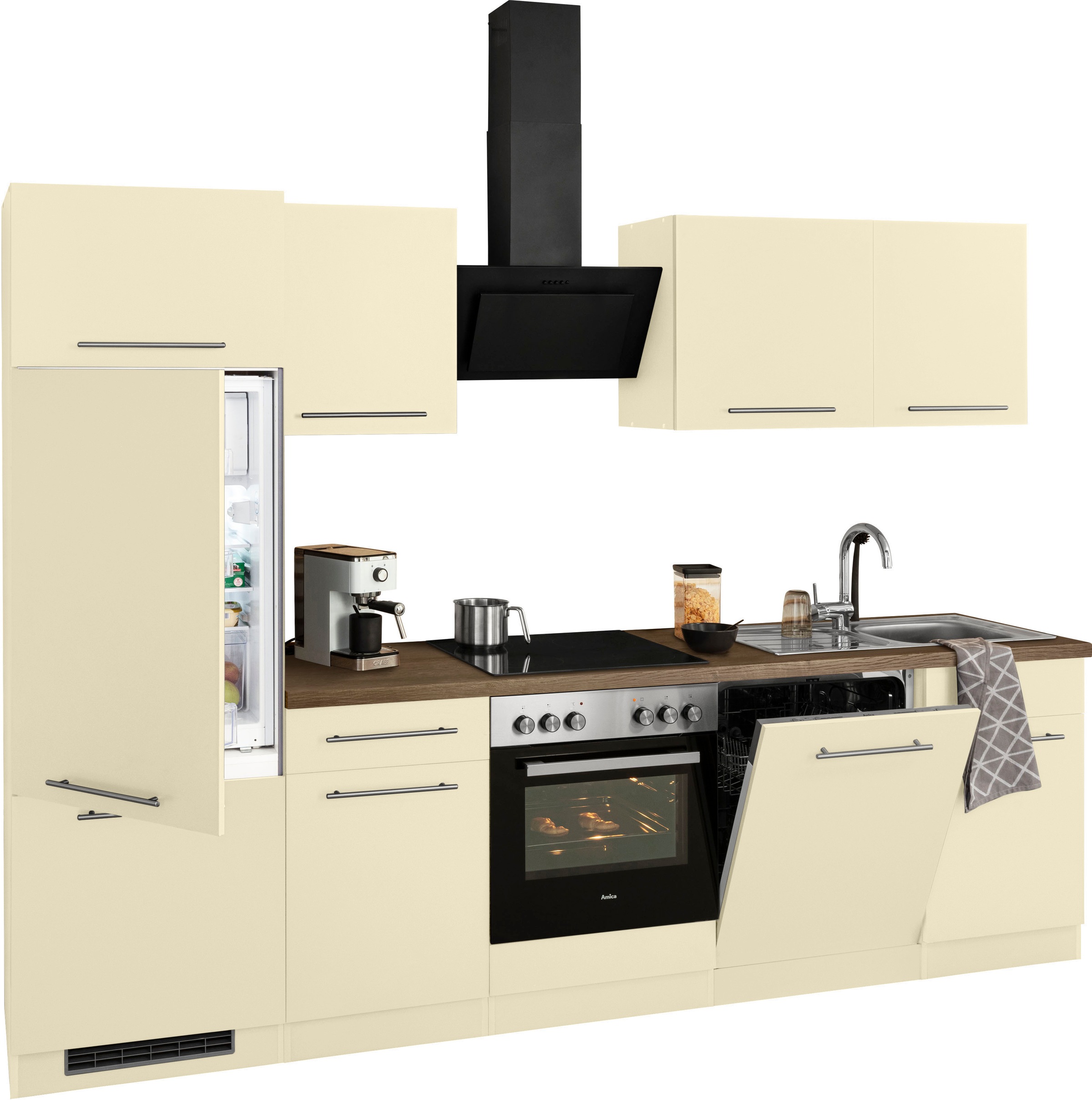 wiho Küchen Küchenzeile »Unna«, mit E-Geräten, Breite 280 cm bestellen |  BAUR | Umbauschränke