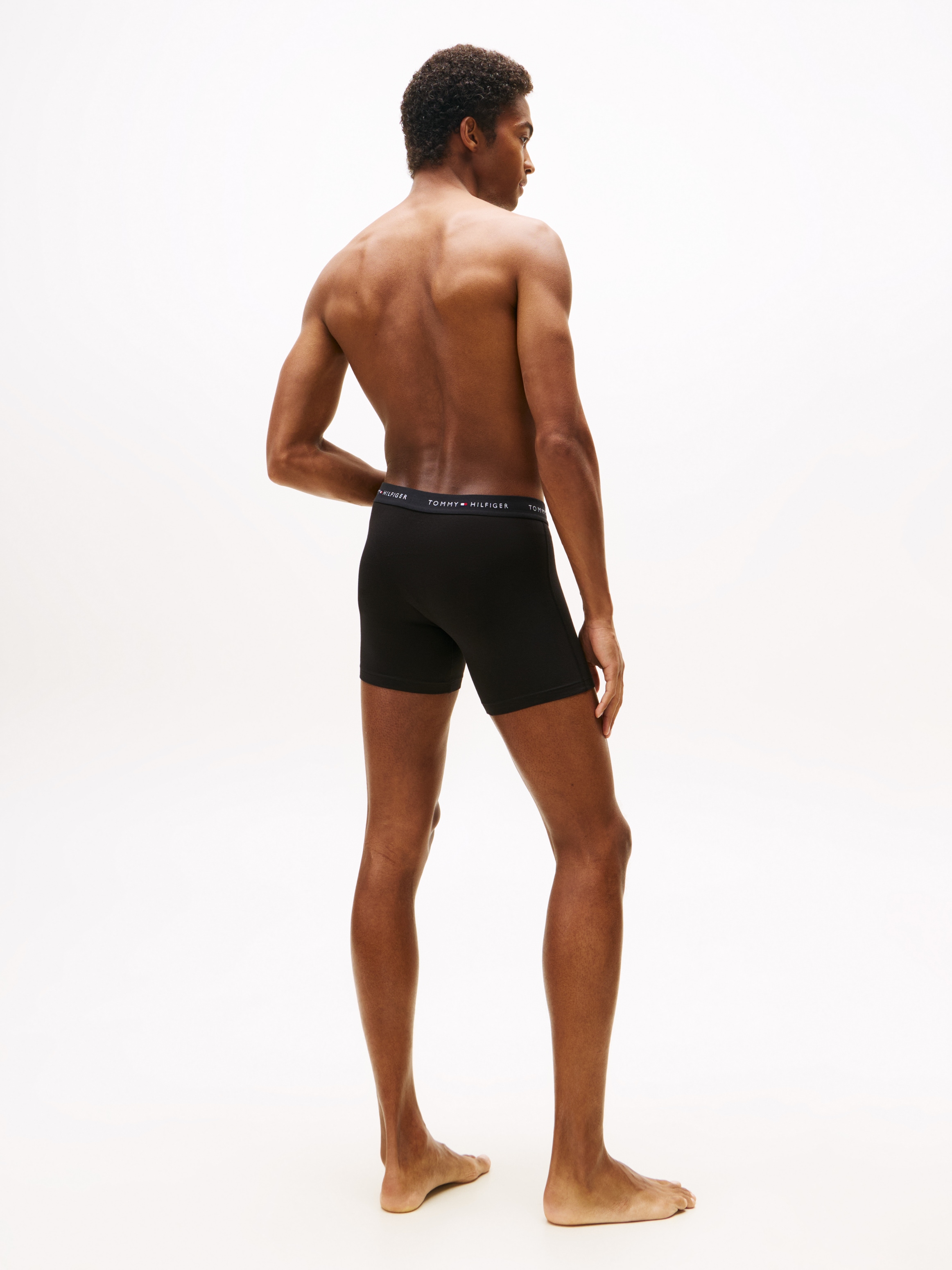Tommy Hilfiger Underwear Boxershorts »3P BOXER BRIEF WB«, (Packung, 3 St., 3er-Pack), mit kontrastfarbenem Logobund
