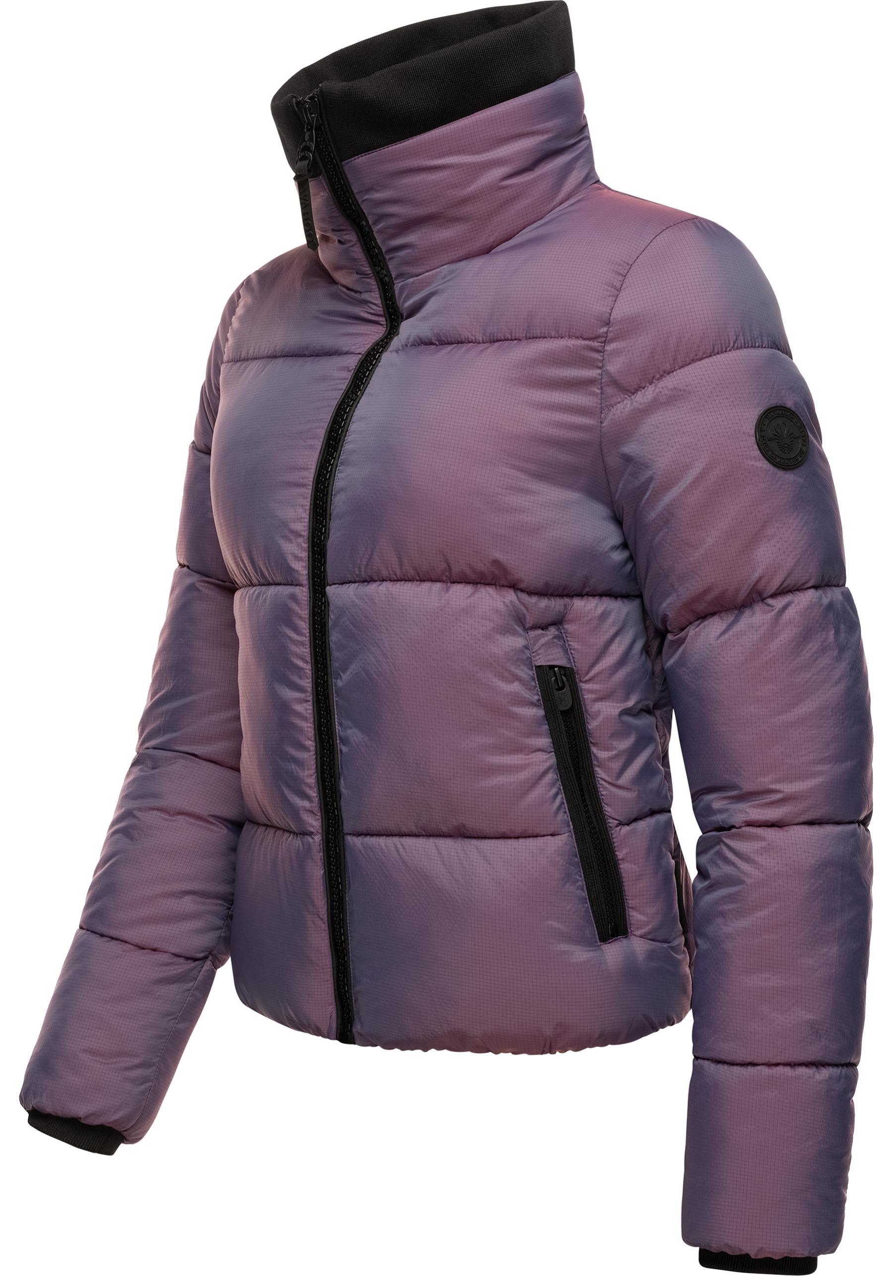 Navahoo Steppjacke »Sternschnüppchen«, ohne Kapuze, Gesteppte Damen Winterjacke in Chrom-Optik