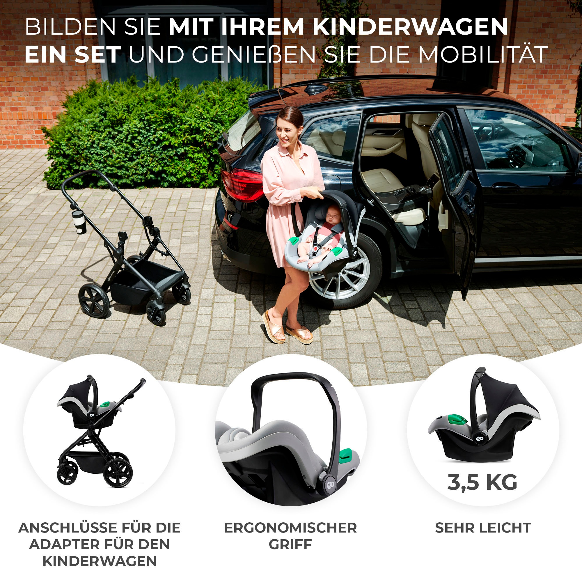 Kinderkraft Autokindersitz »MINK PRO i-Size + MINK FX Basis Set«