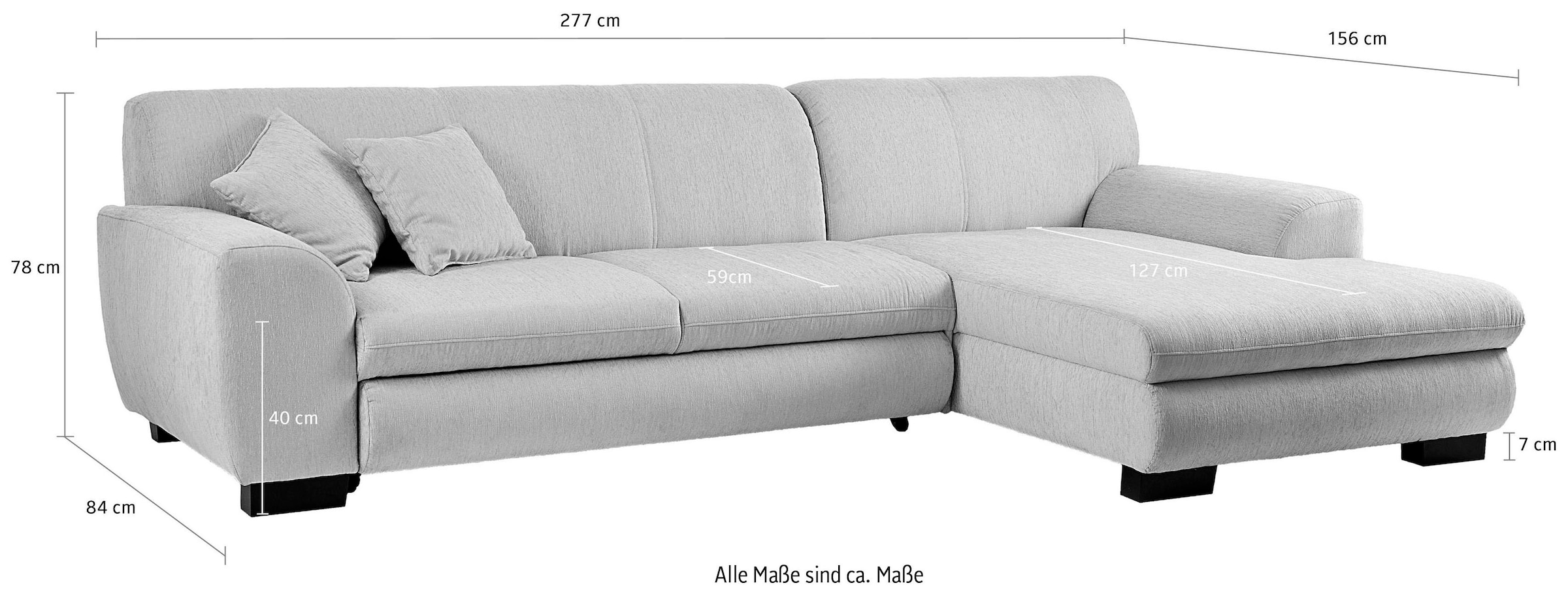 Home affaire Ecksofa »Nika L-Form«, wahlweise mit Bettfunktion, auch in Cord