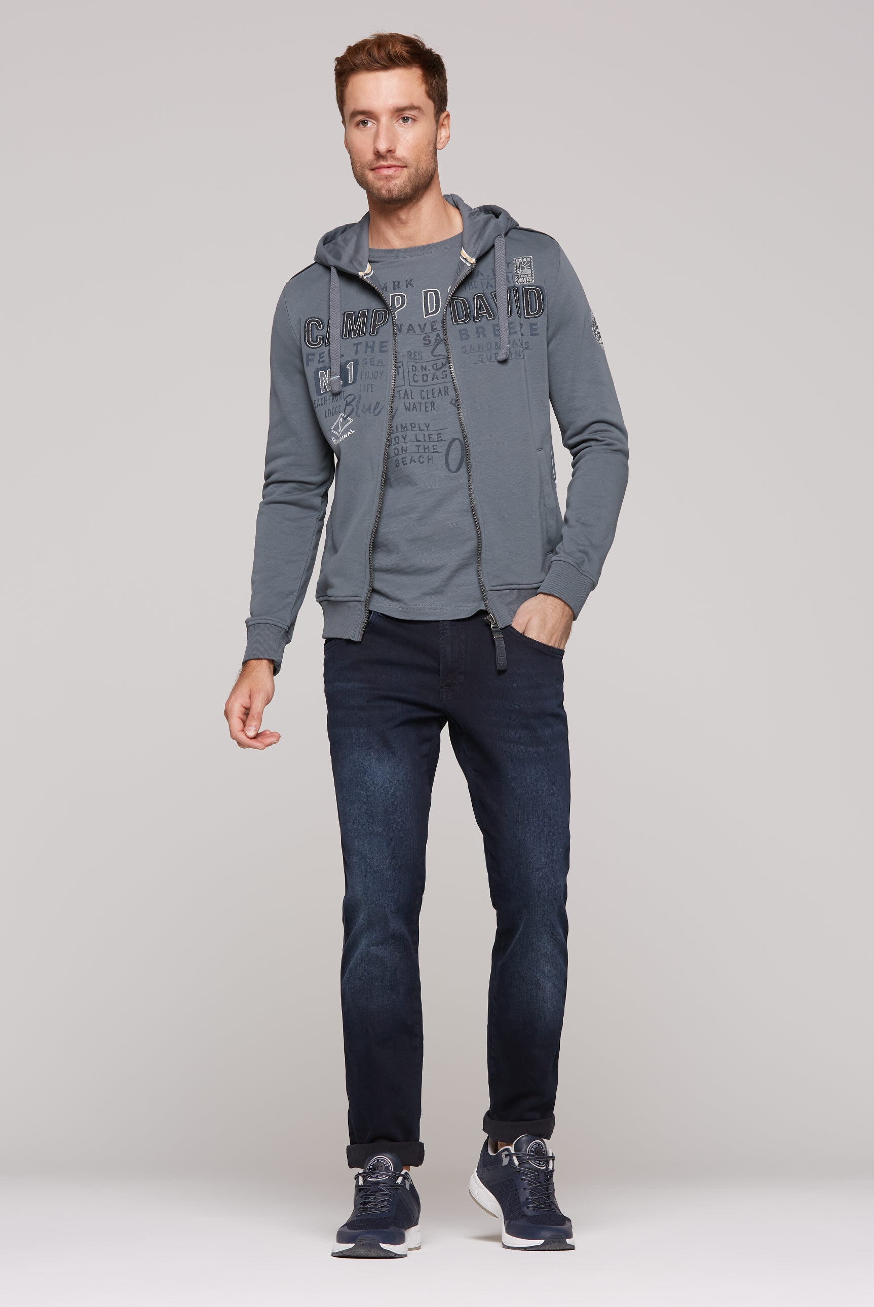 CAMP DAVID Kapuzensweatjacke, mit Baumwolle
