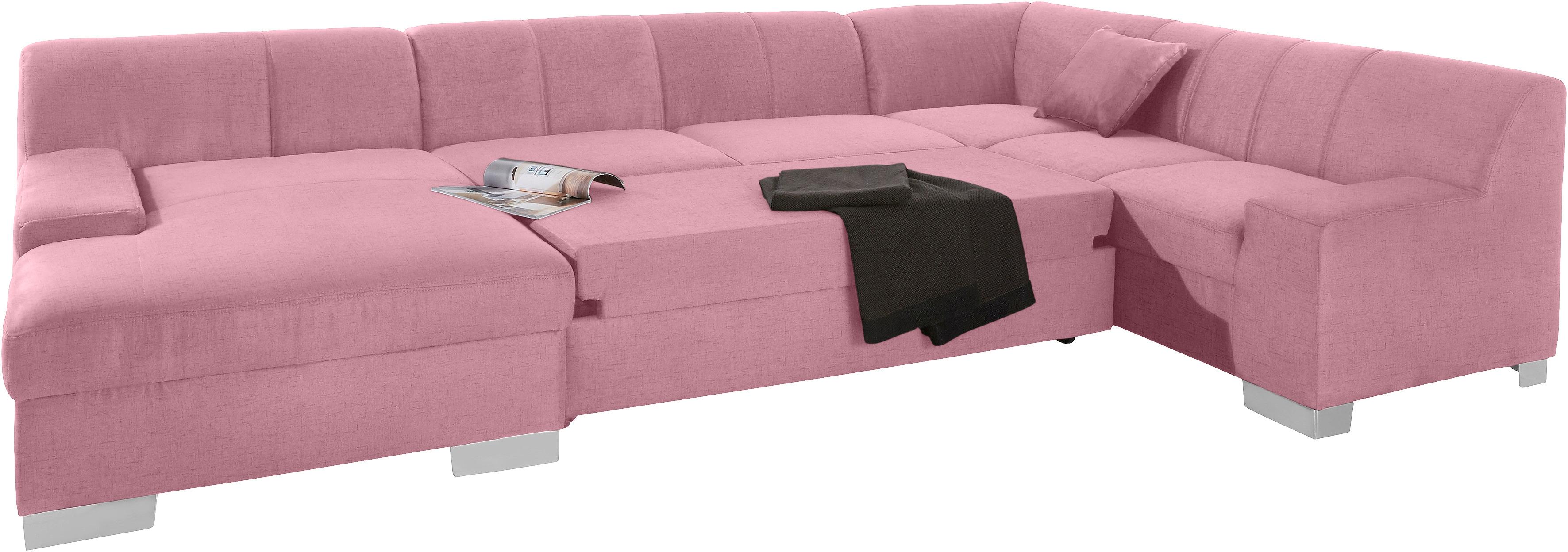 Thumbnail - DOMO collection Wohnlandschaft "Bero, elegant und zeitlos, flache Armlehnen, Breite 328cm, U-Form" fester Sitzkomfort, w...