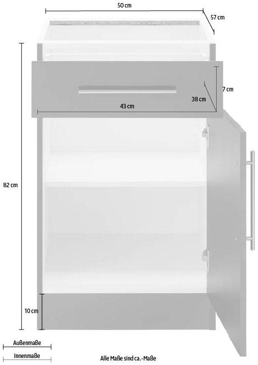 wiho Küchen Unterschrank »Cali«, 50 cm breit, ohne Arbeitsplatte