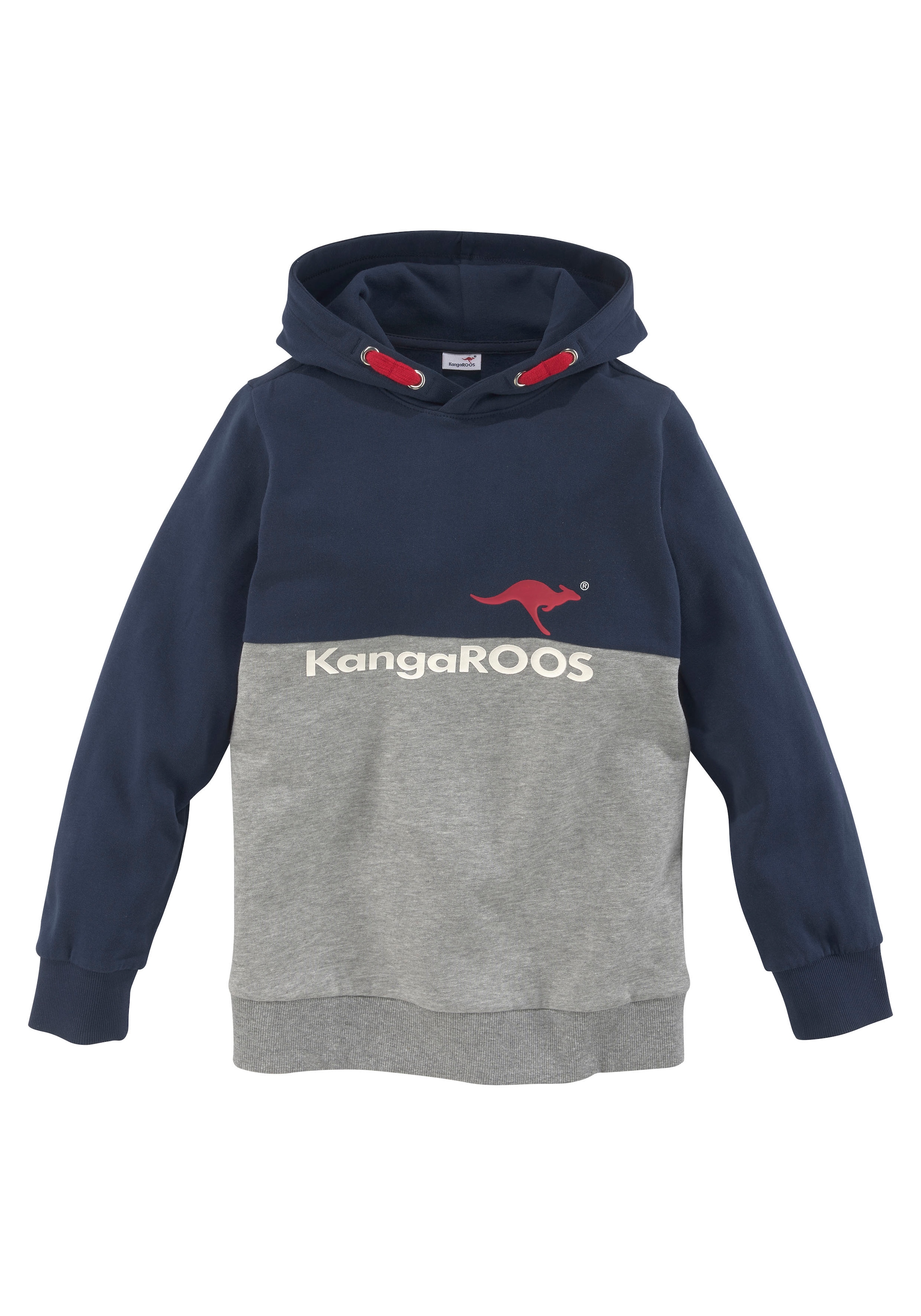 zweifarbig BAUR | Logodruck KangaROOS Kapuzensweatshirt, bestellen mit online