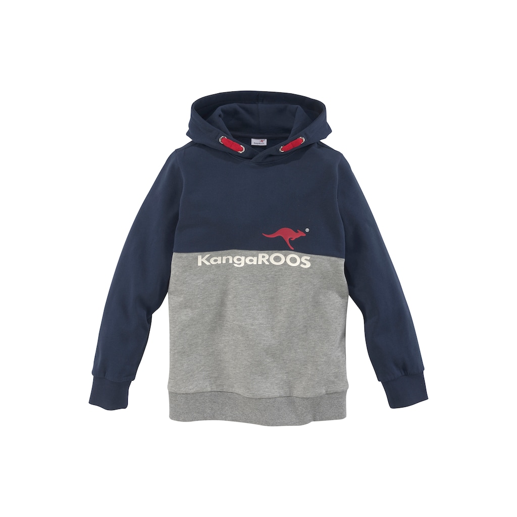 KangaROOS Kapuzensweatshirt »Colorblocking«, zweifarbig mit Logodruck