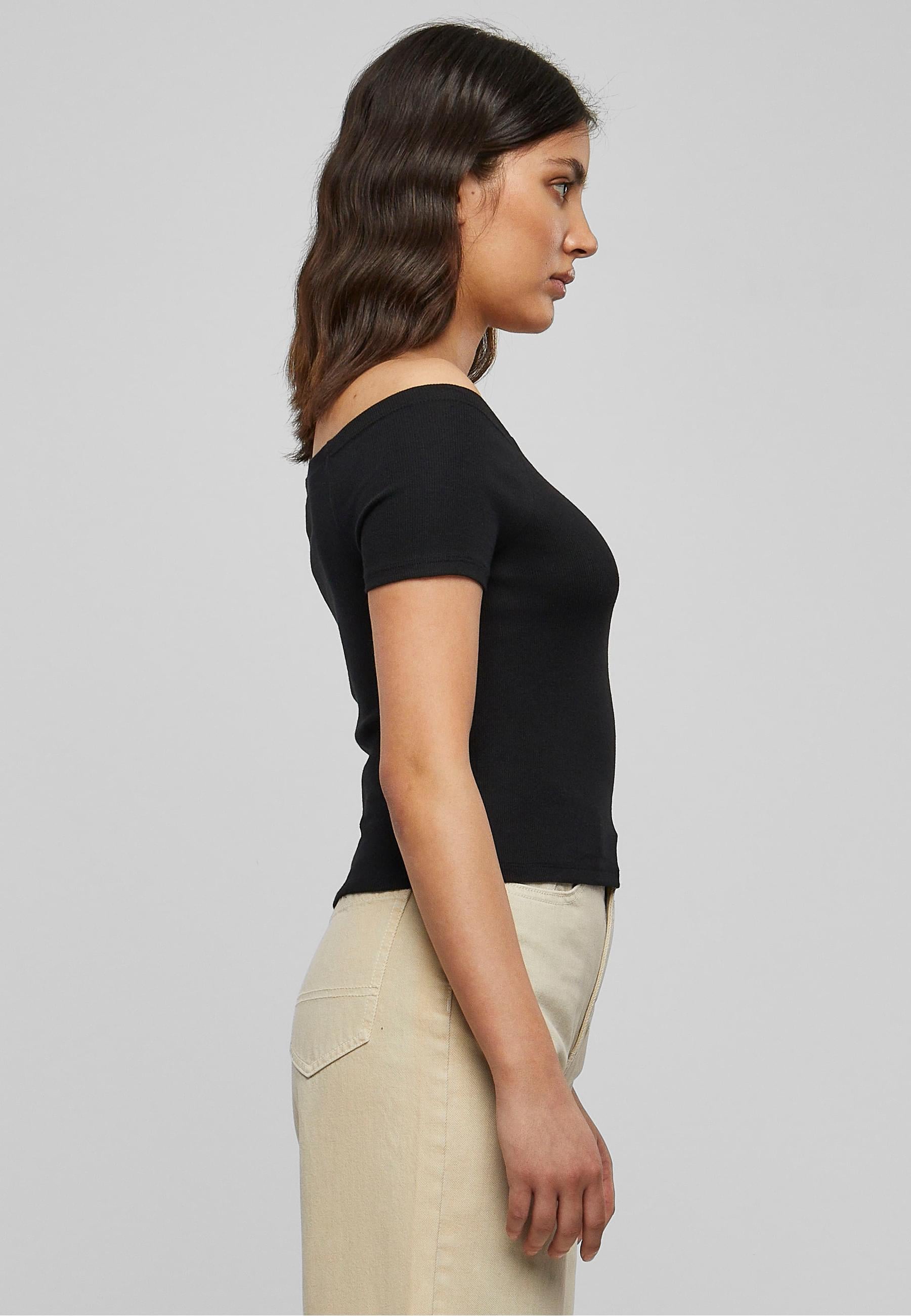 URBAN CLASSICS T-Shirt »Urban Classics Damen Ladies Off Shoulder Rib Tee«, (1 tlg.)