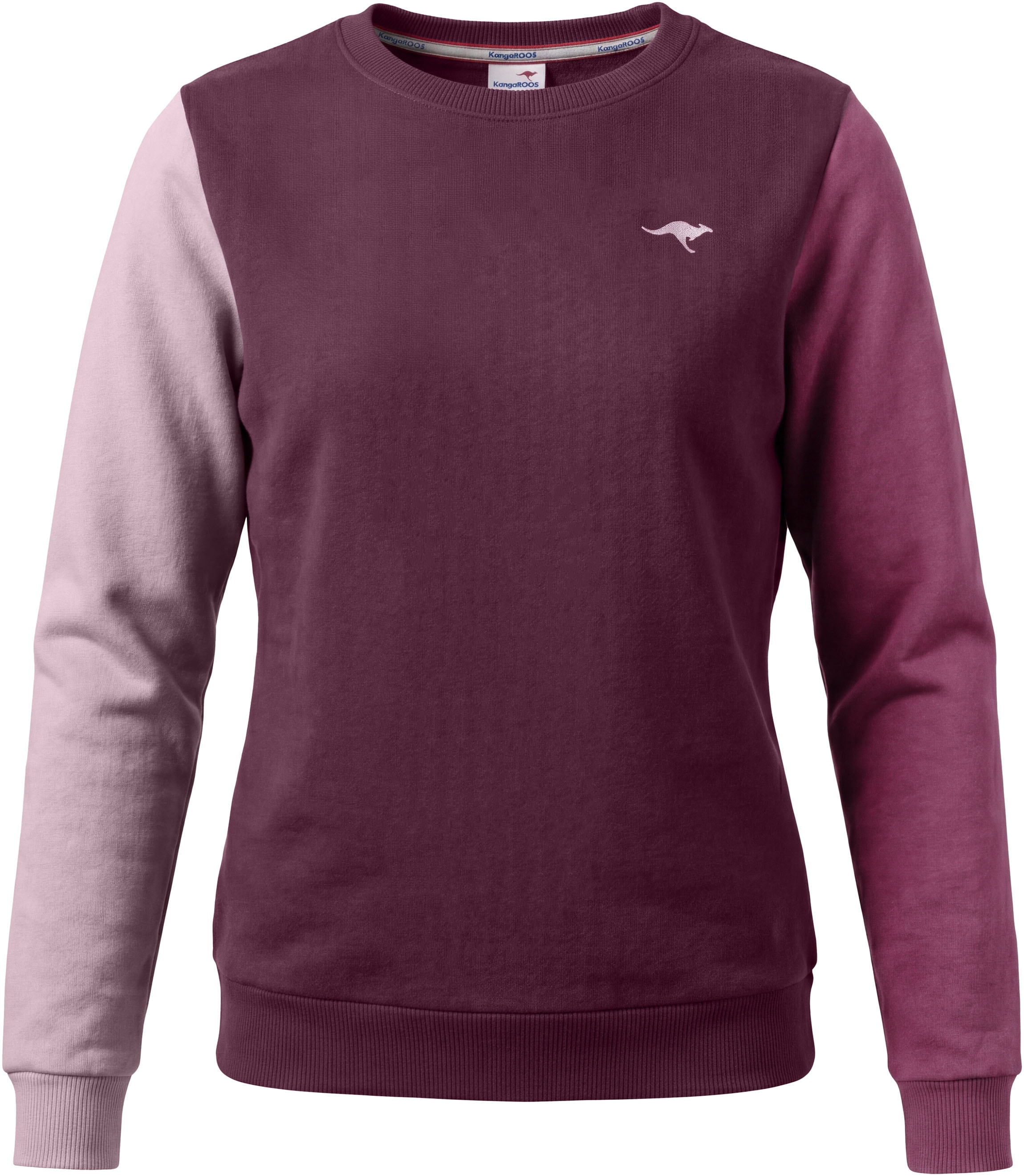 KangaROOS Sweatshirt »Sweatshirt mit kontrastfarbigen Ärmeln und KangaROOS Stickerei«, Sweatshirt in Colorblocking-Design, Mama&Me Style
