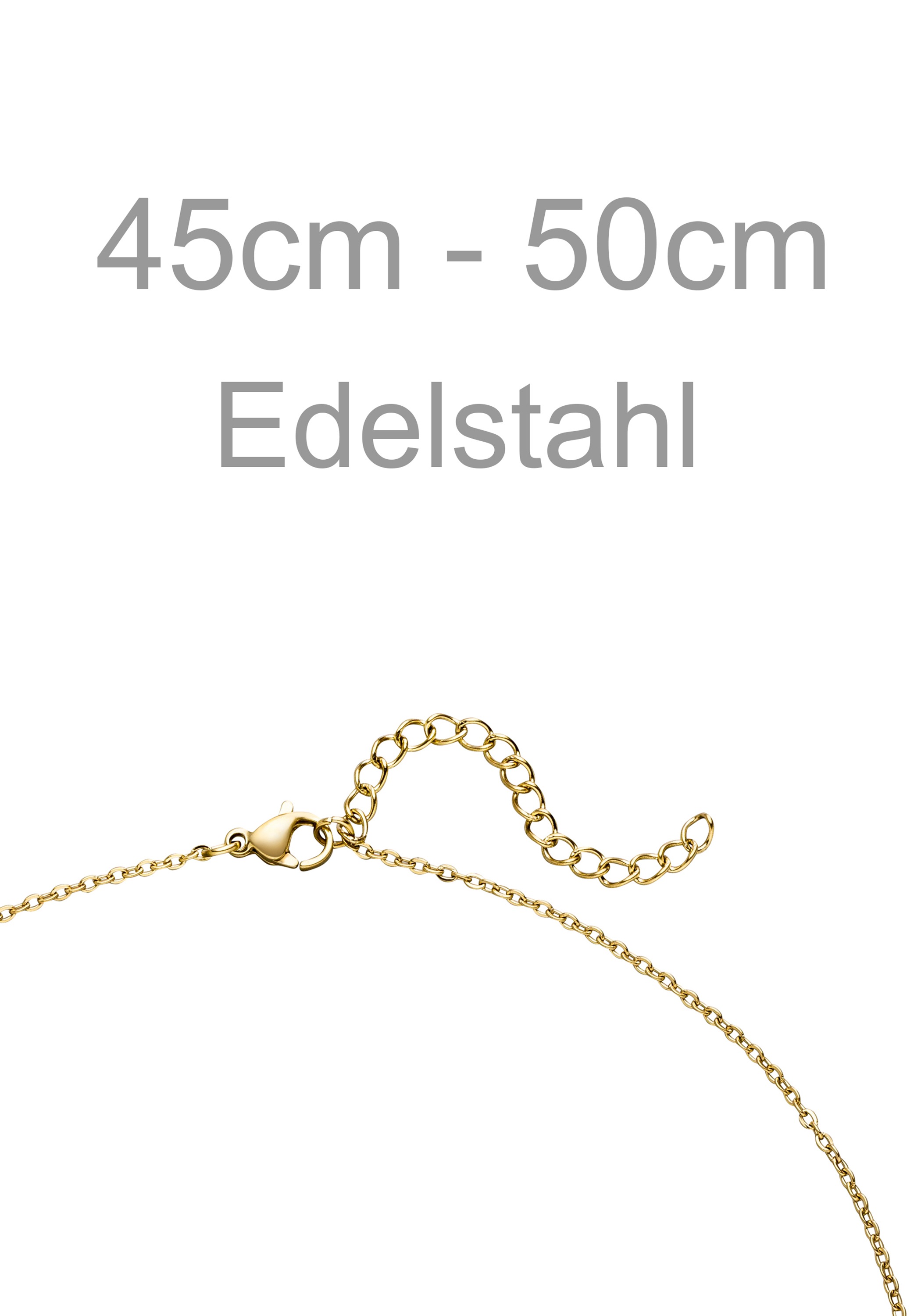 JOBO Collier Edelstahl goldfarben beschichtet mit Süßwasser-Zuchtperle