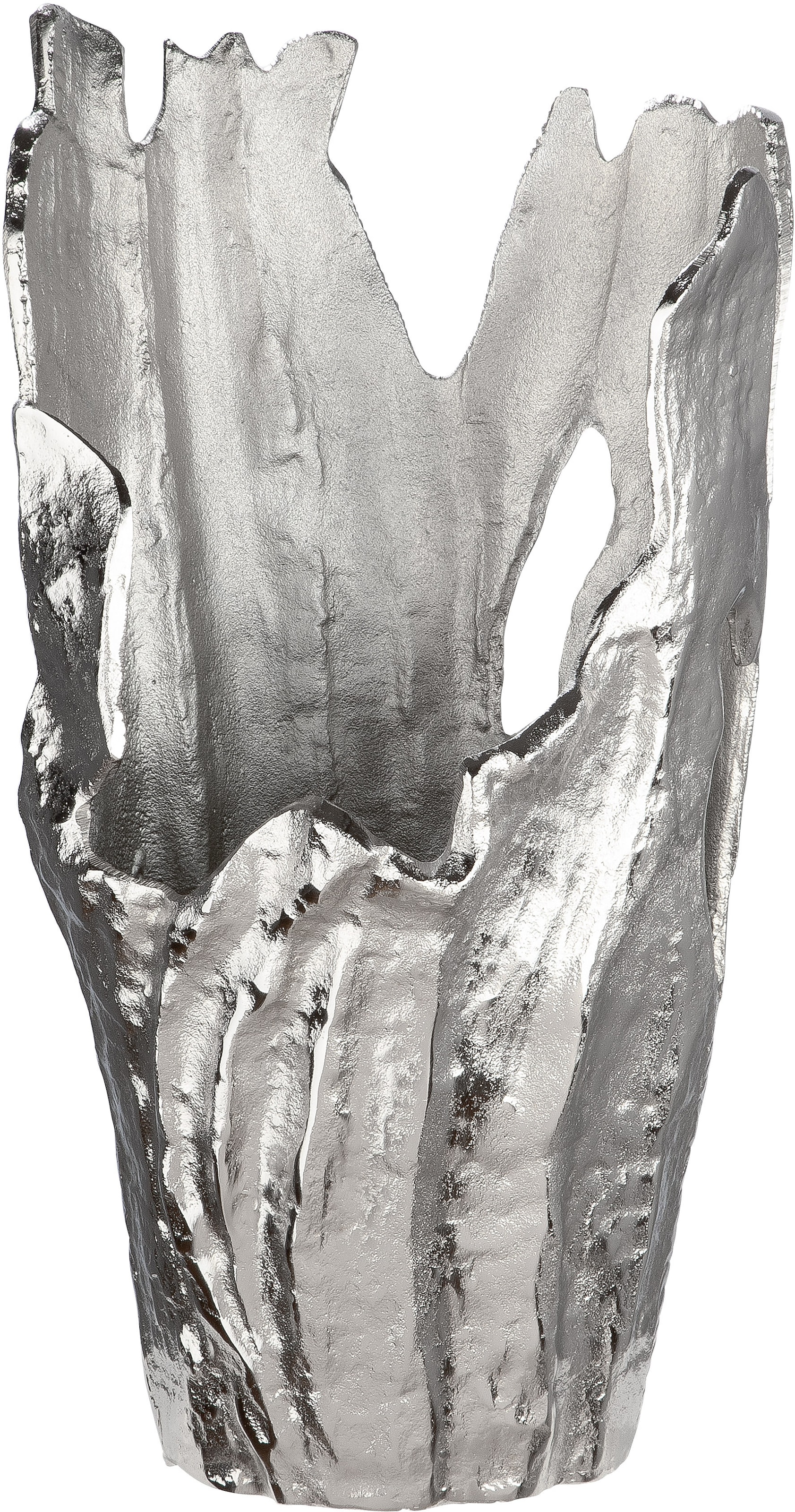 Dekovase »Vase Coralifero«, (1 St.), extravagante Form, Aluminium, silberfarbene...