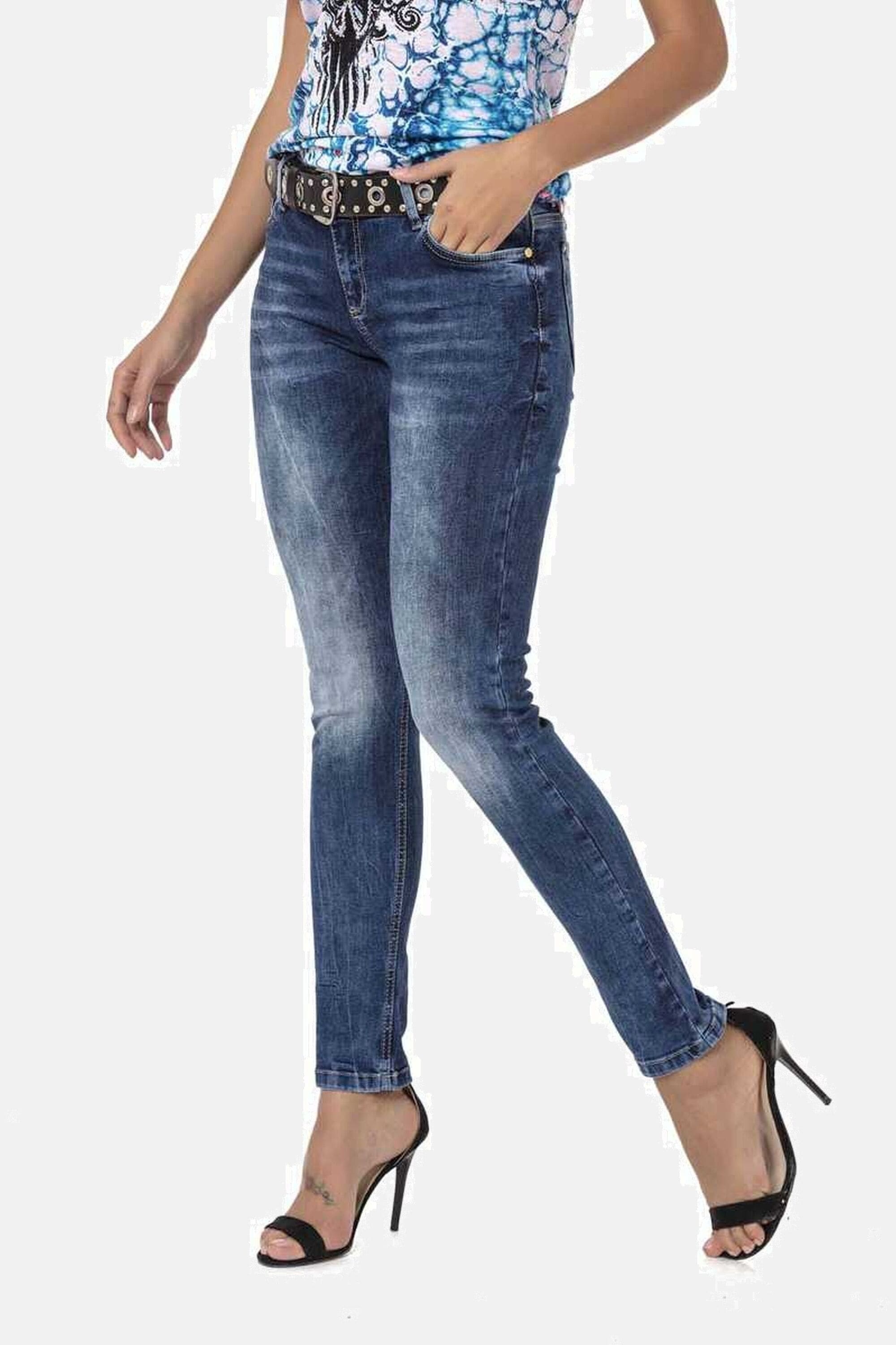 Cipo & Baxx Slim-fit-Jeans »Jeans«, Mit cooler Used-Waschung, WD461