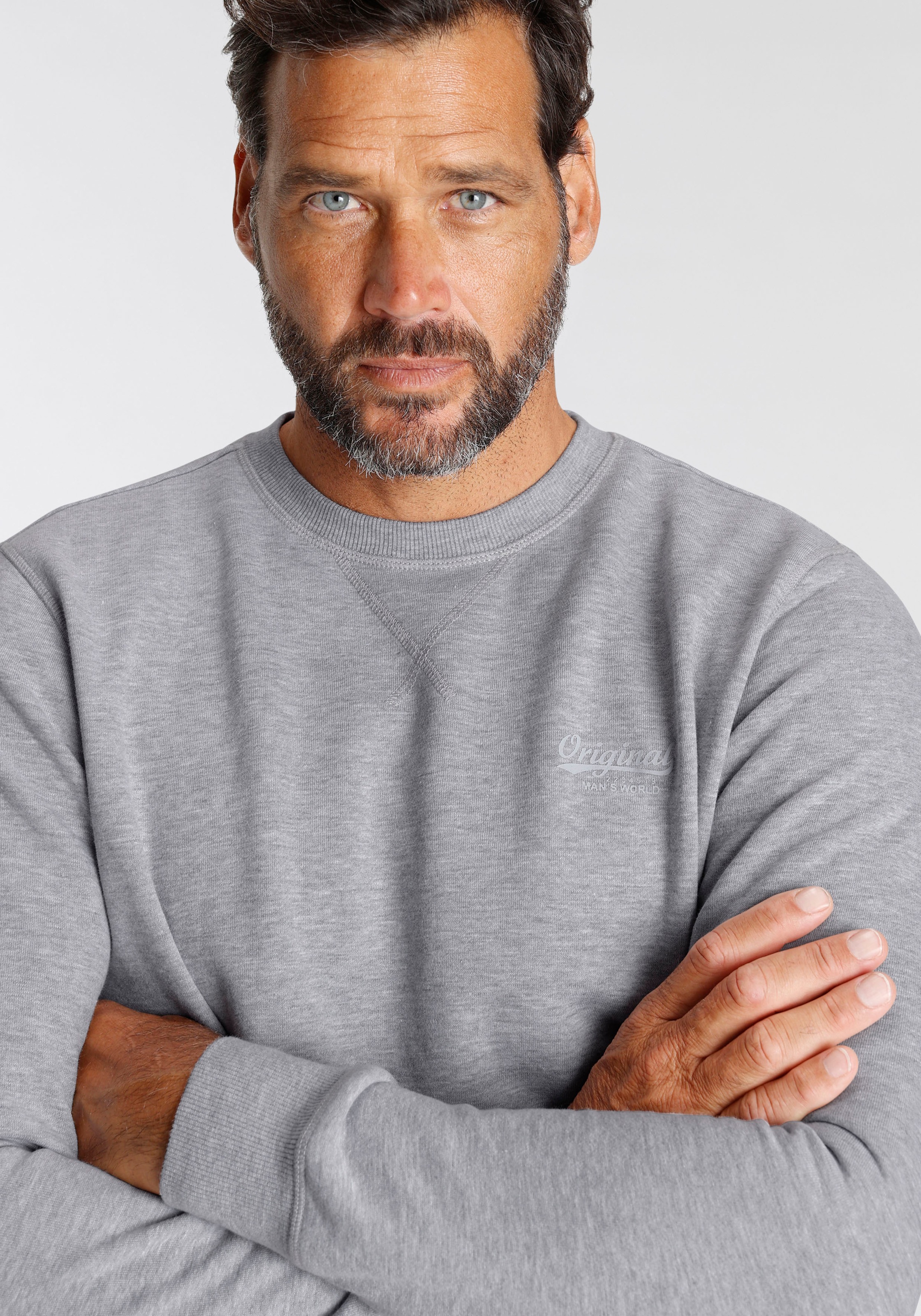 Man's World Sweatshirt Light Gray Melange Size S 3