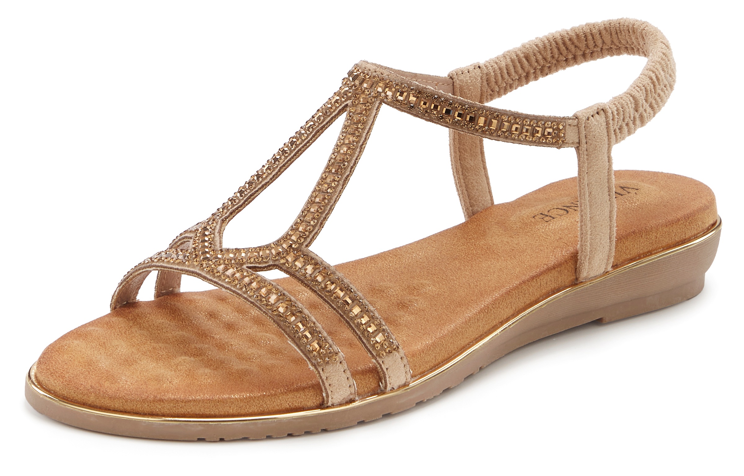 Vivance Sandale "Sandalette, Sommerschuh," mit Glitzer Verzierungen und ela günstig online kaufen