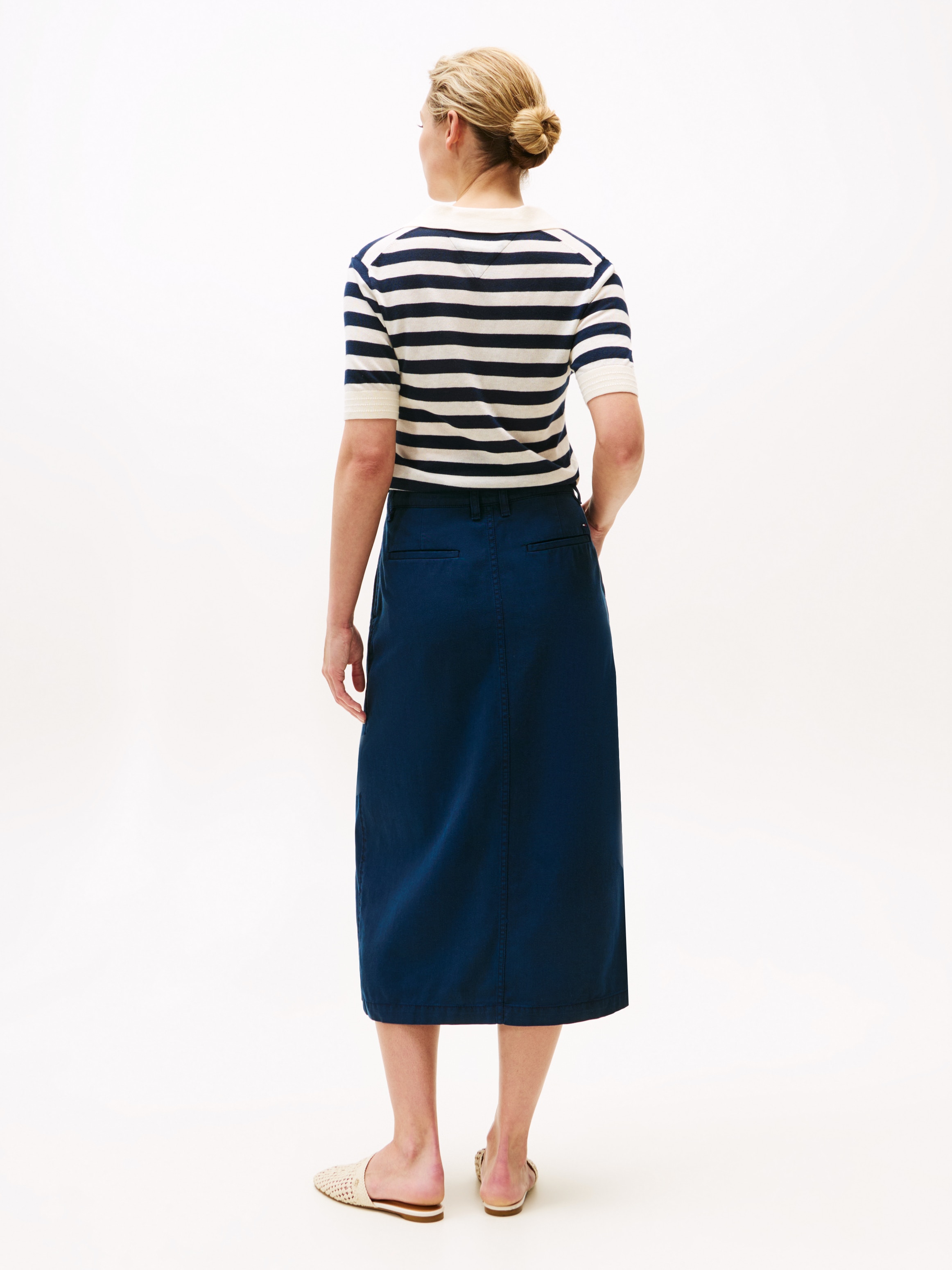 Tommy Hilfiger Webrock »CO TENCEL MIDI SKIRT«, mit Schlitz